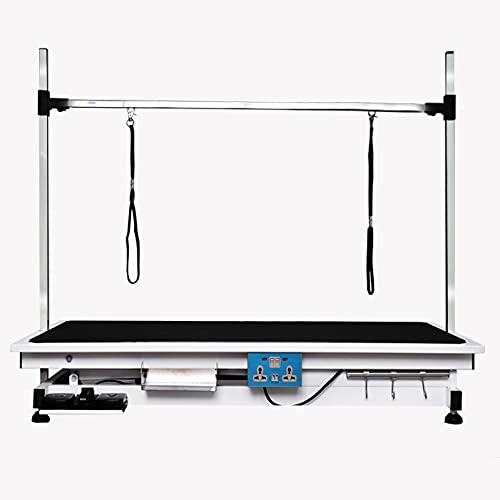 Professional Electric Lift Pet Grooming Table for Large Dogs - Heavy Duty X-Type Adjustable Height, 50 Inch Black Grooming Station with Overhead Arm, Clamps & Dual Noose - Perfect for Home & Professional Pet Salons, Dog Shows & Veterinary Clinics