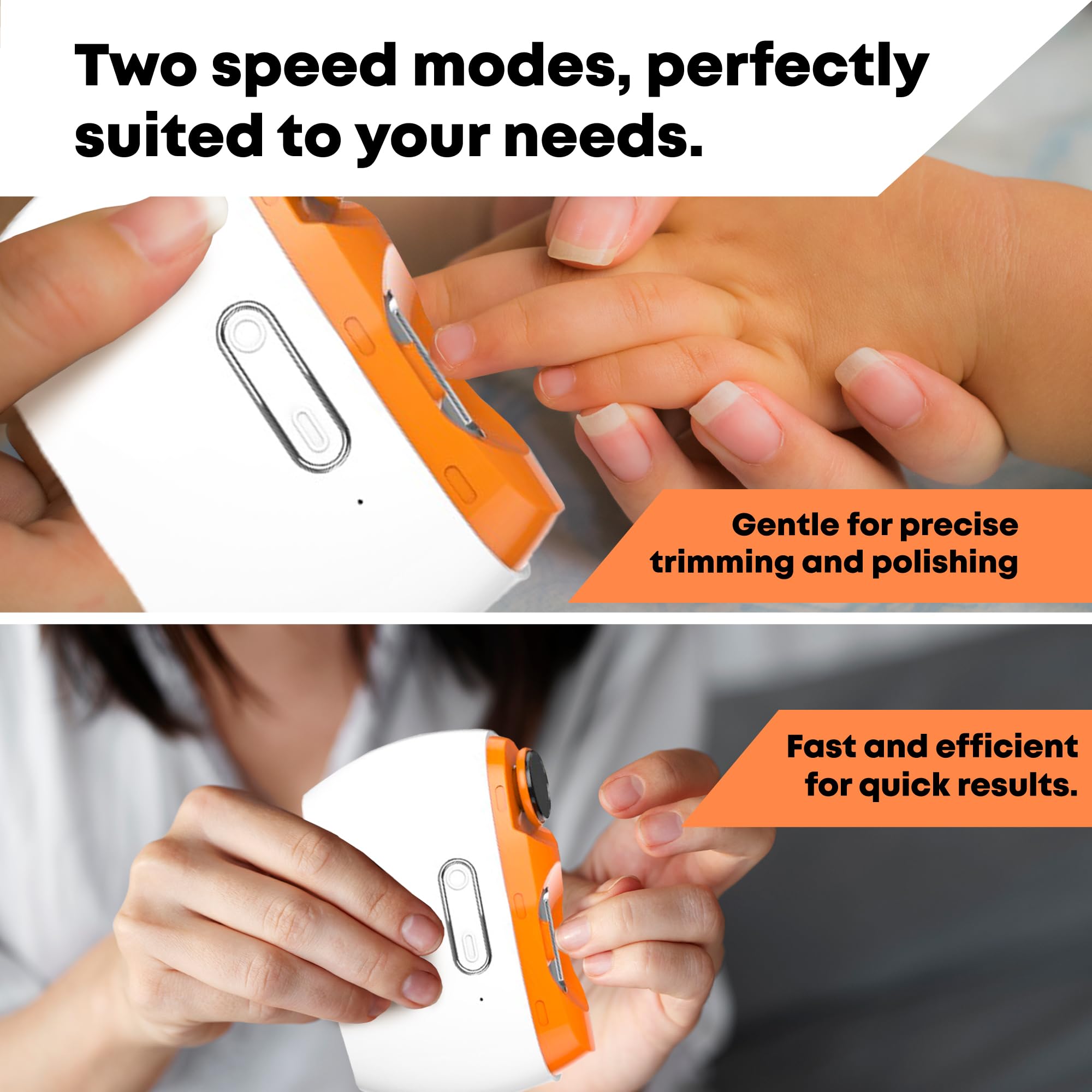 Electric Automatic Nail Clipper & Trimmer - 2-in-1 Rechargeable Nail File Grinder for Baby, Adults & Seniors - LED Manicure Polisher for Smooth Nails - Perfect for Home, Travel & Salon Use