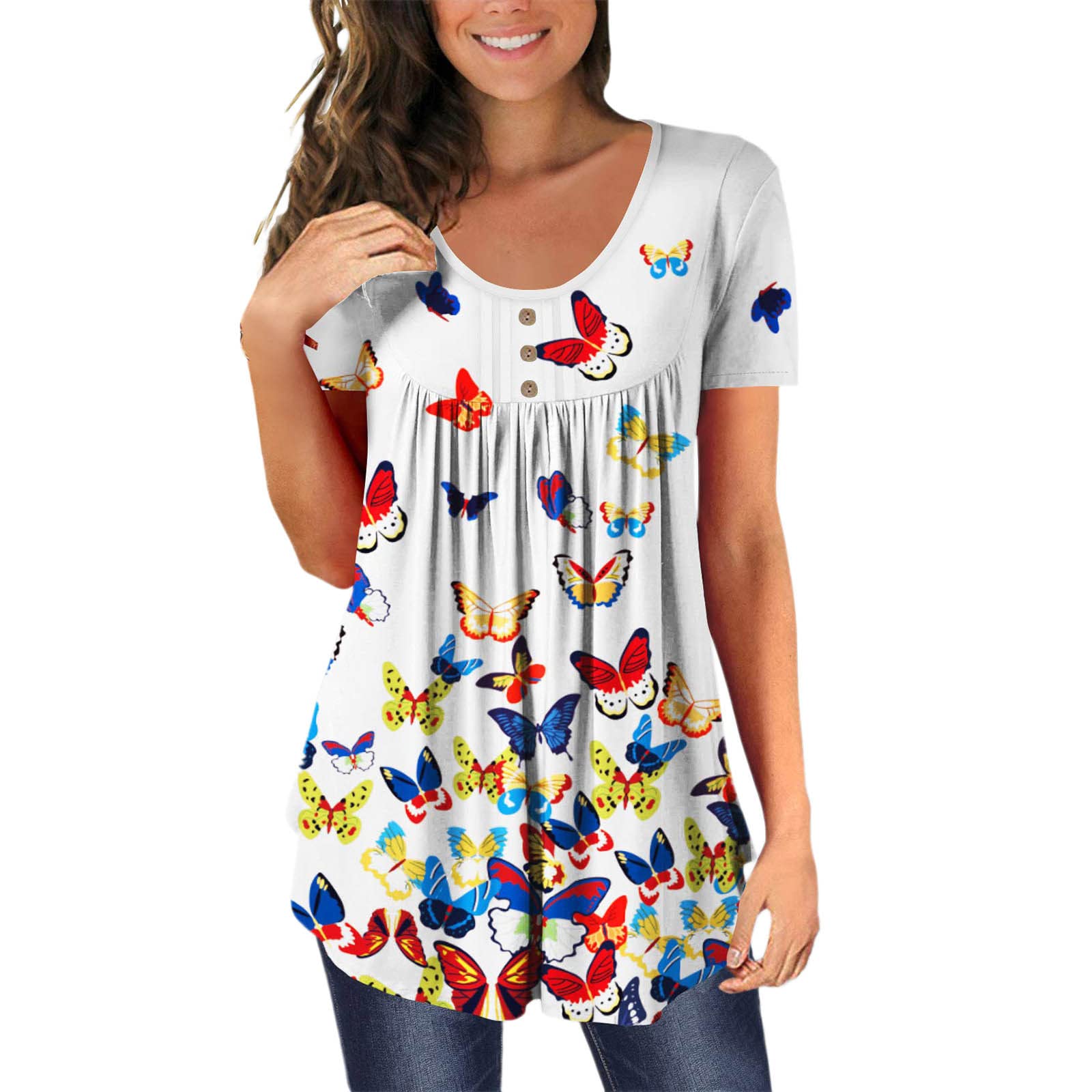 Sexy Women's Summer & Spring Tops - Front Twist V-Neck T-Shirts with Short/Long Sleeves | Loose Fit Casual Shirts for Women | Perfect for Beach, Party & Everyday Wear