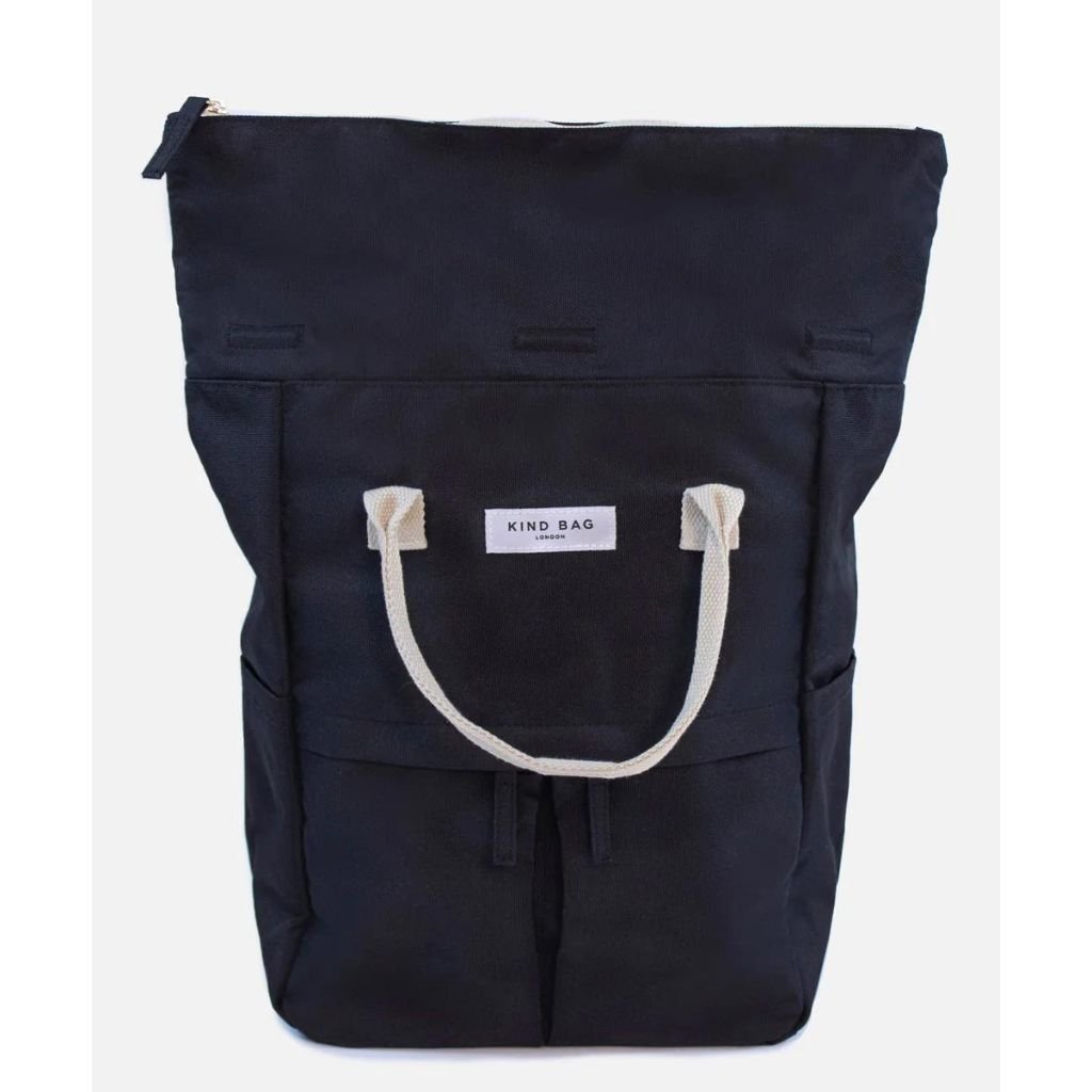 Kind Bags Hackney Medium Backpack - Stylish & Durable Black Backpack for Work, Travel & School | Water-Resistant & Spacious Design