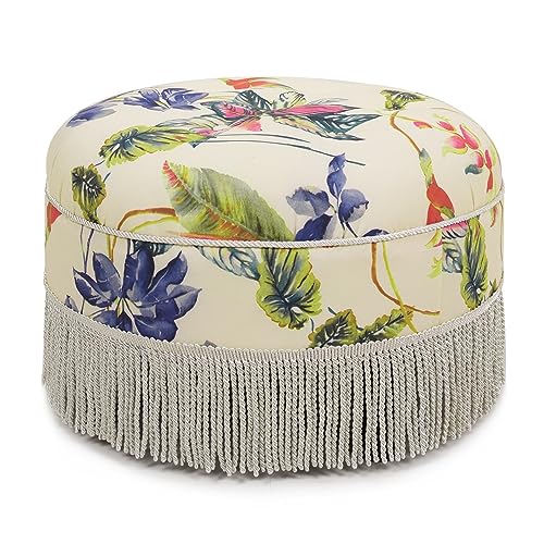 Beige & Tropical Floral With Ivory Trim