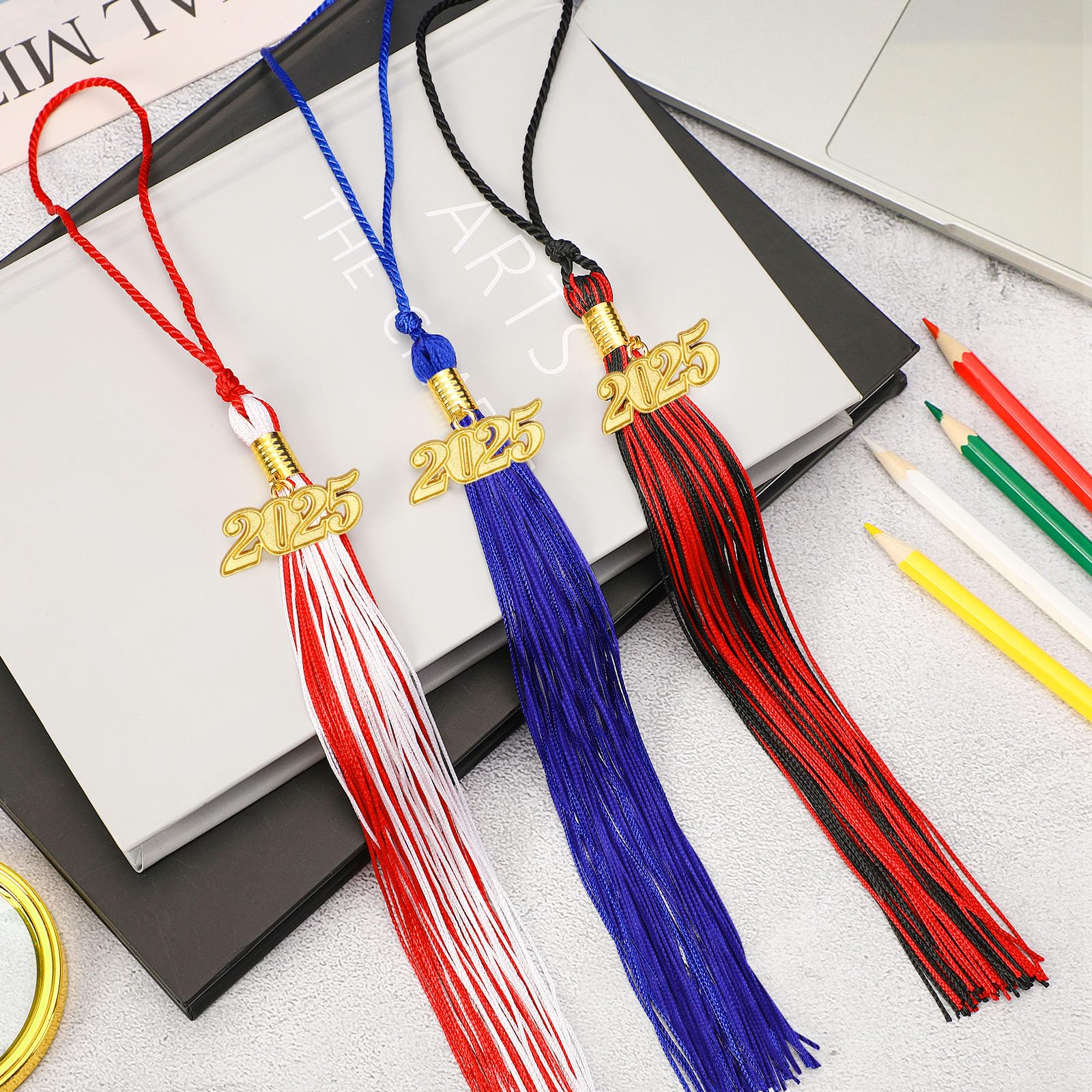 2025 Graduation Tassels - 20Pcs Black & Red Graduation Cap Tassels for High School & College Commencement Ceremonies - Perfect for 2025 Graduation Gifts, Yearbook Photos & Graduation Party Decorations