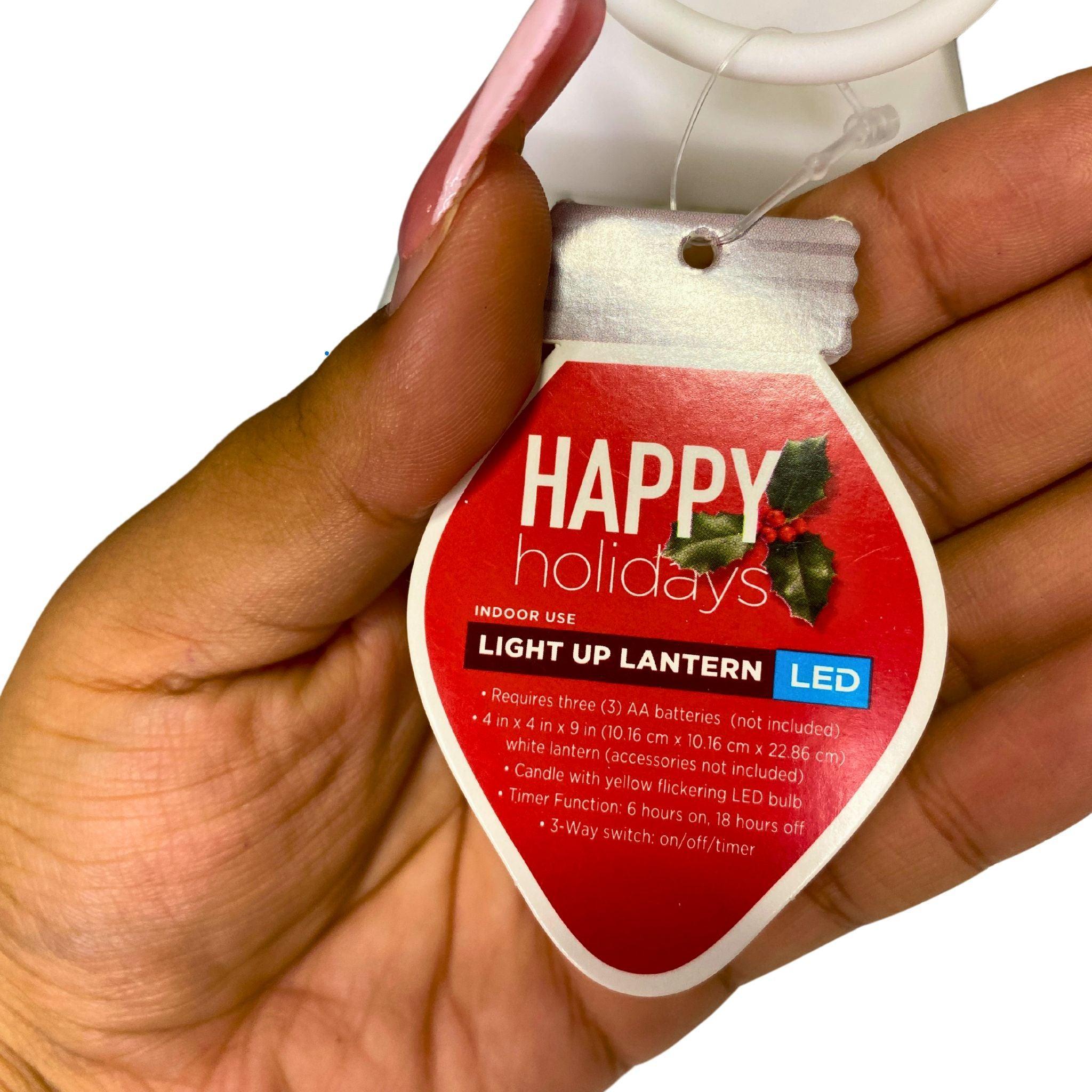 60 Pcs LED Light Up Lanterns for Happy Holidays - Indoor/Outdoor Christmas Party Decorations, Garden & Patio Lighting