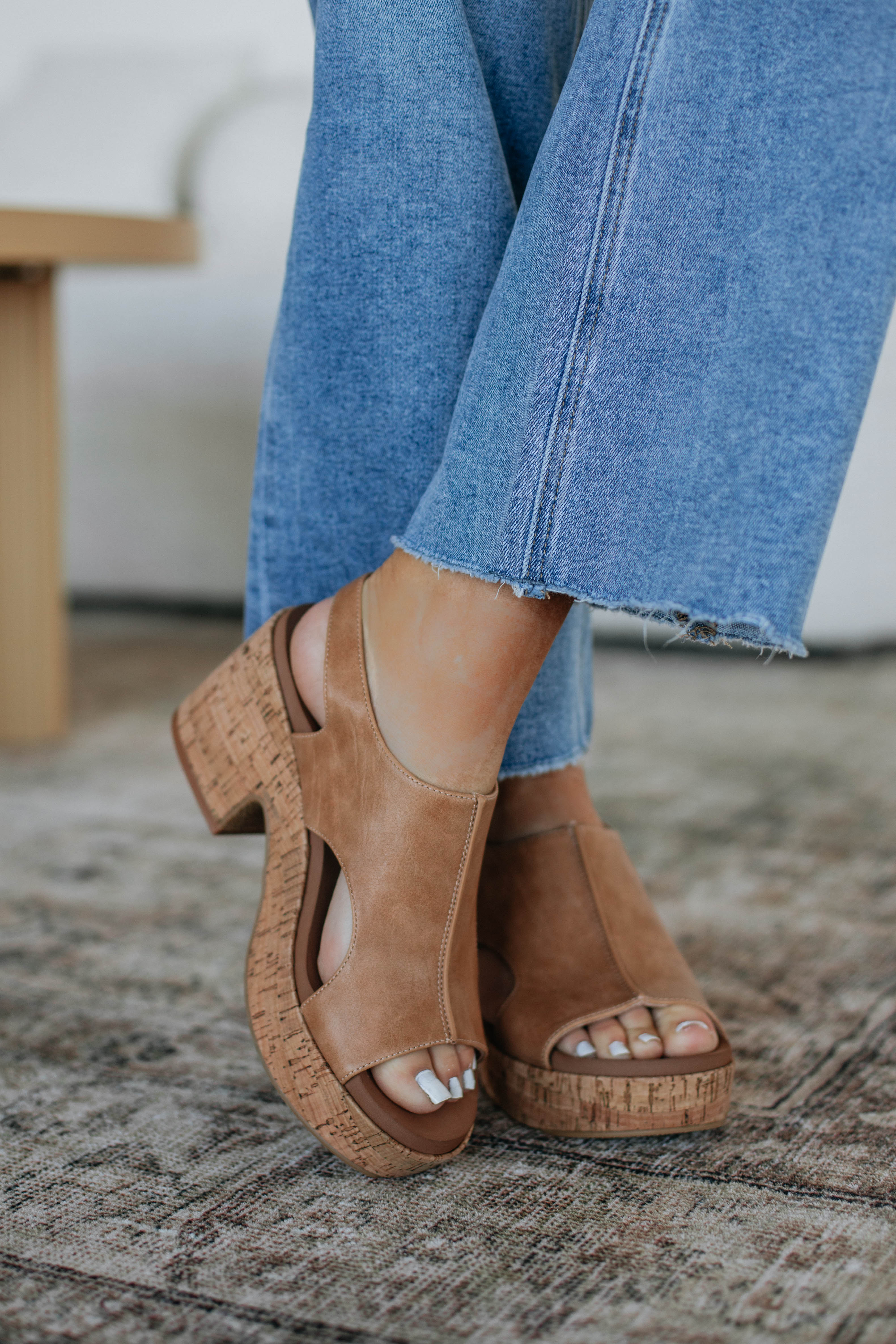 Before We Begin Women's Chunky Heels in Caramel - Stylish Block Heel Pumps for Office, Party & Special Occasions