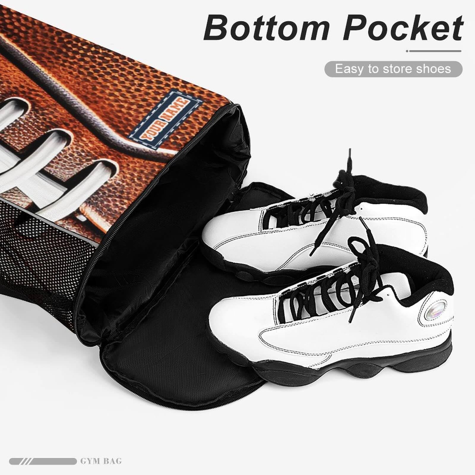 Custom Football Drawstring Backpack - Lightweight Foldable Cinch Sack with Pocket for Kids, Women & Men - Perfect for Gym, Sports, Travel & Outdoor Activities - Durable String Backpack for School, Hiking & Daily Use