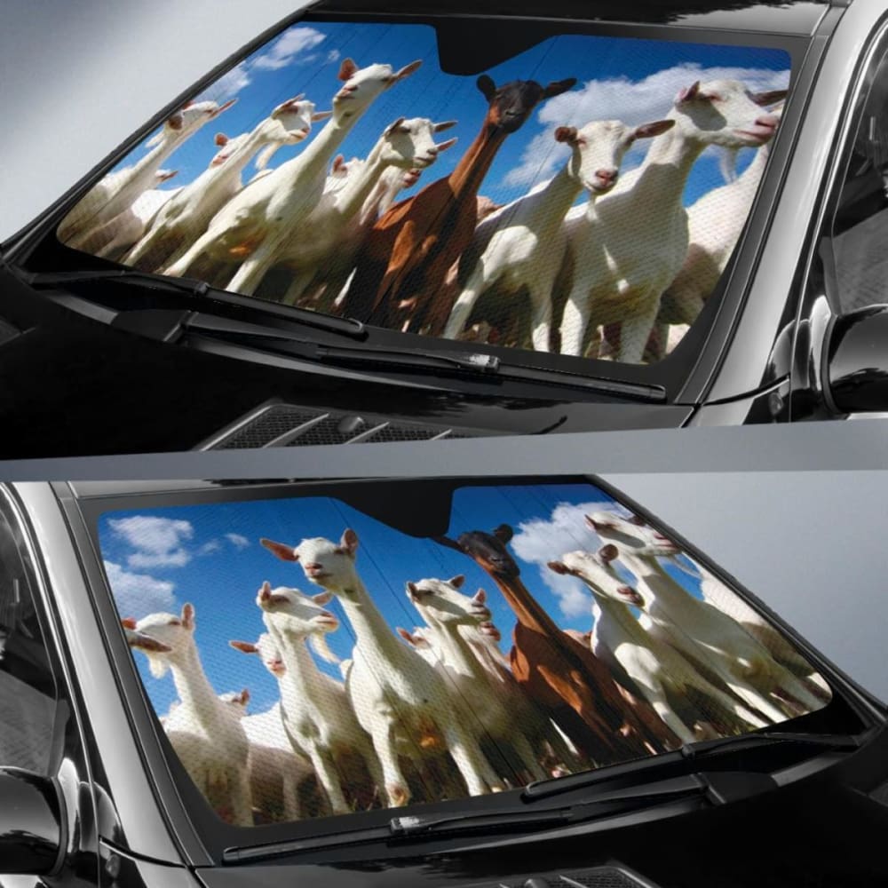 Premium Car Sun Shade for Windshield - Universal Fit, UV Protection & Heat Reduction | Perfect for Parking, Road Trips & Summer Driving (Model: Goat 01 182102)