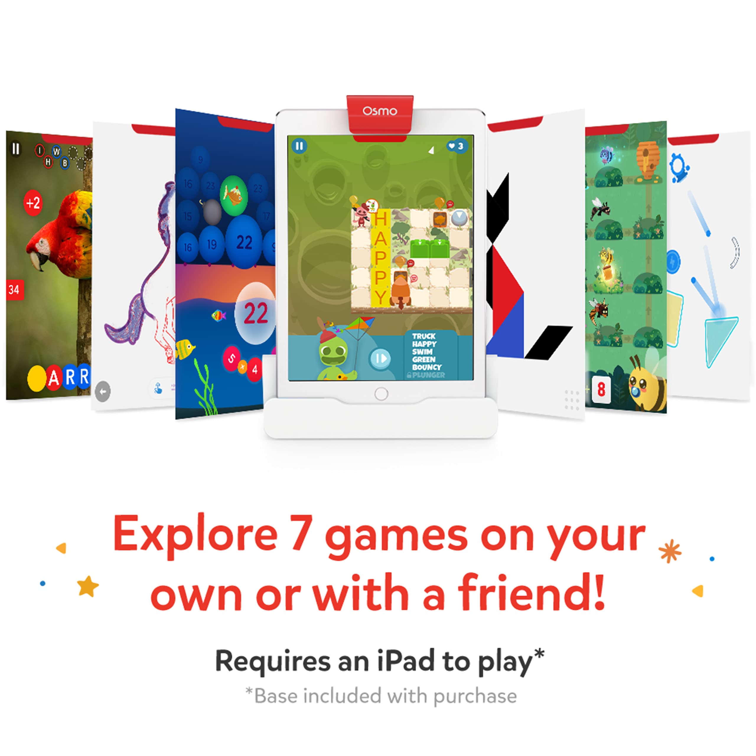 Osmo Genius Starter Kit - 7 Interactive Educational iPad Games for Kids Ages 6-10 | Learn Spelling, Math & Problem Solving | Perfect for Homeschooling & Classroom Learning