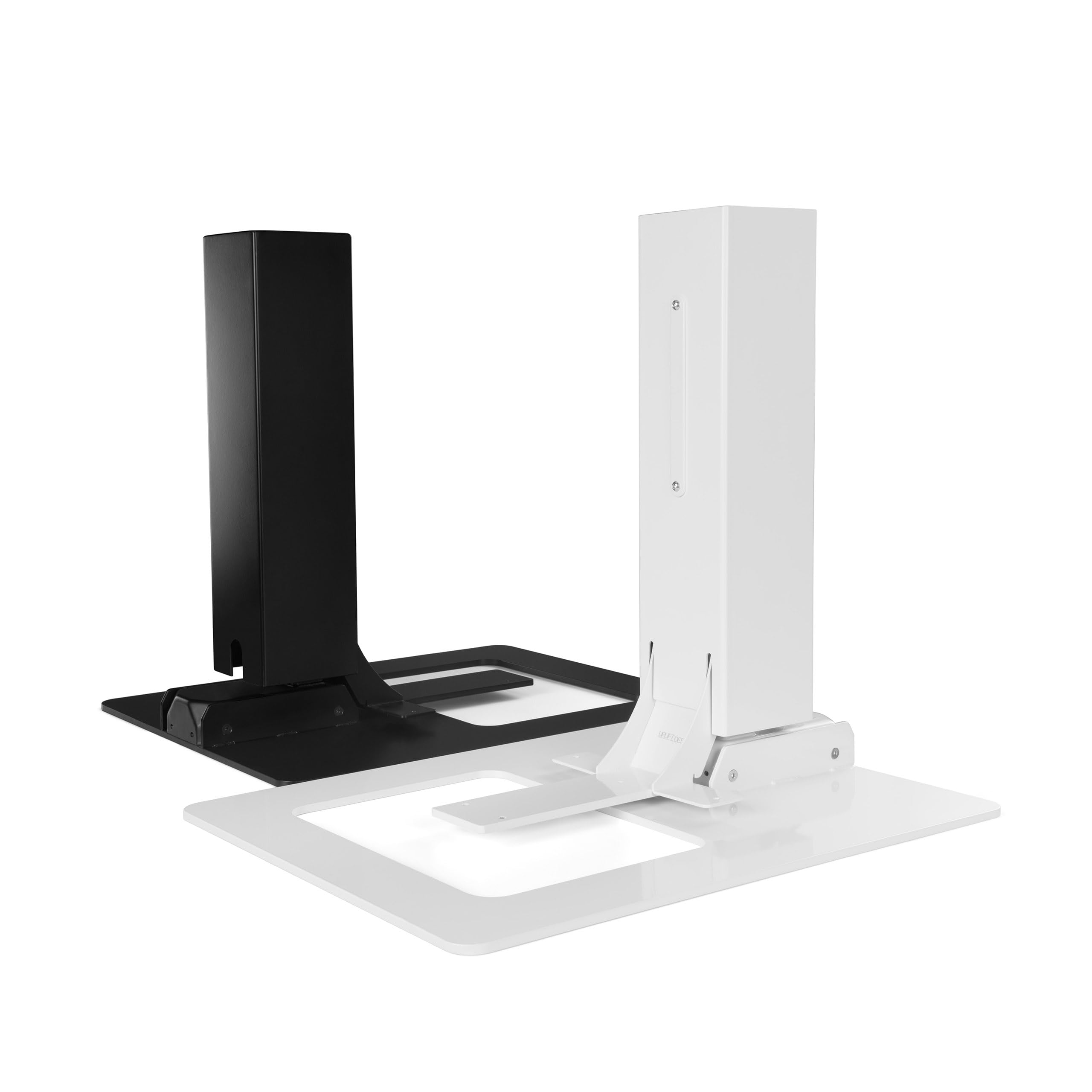 Uplift E7 Electric Standing Desk Converter - White Base & Rubberwood Top for Single Monitor - Home & Office Workspace