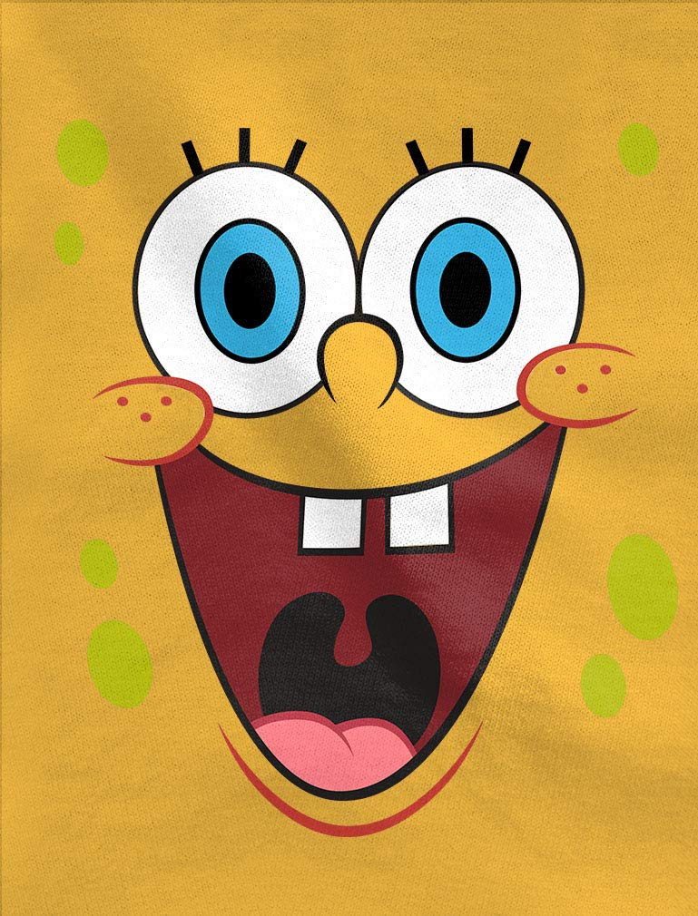 Spongebob Squarepants & Patrick Character T-Shirt for Kids - Soft Cotton Cartoon Tee - Halloween Costume, Birthday Gift, School Outfit (Small, Yellow Gold)