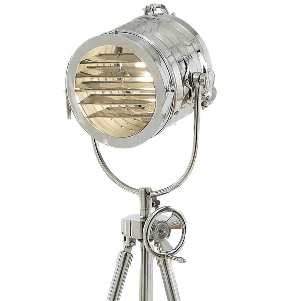 Vintage Industrial Tripod Floor Lamp - Hollywood 1950s Studio Style Rustic Home Decor, Perfect for Living Room, Bedroom, or Office Lighting