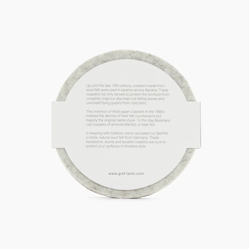 Premium Merino Wool Felt Round Coasters Set of 4 - Sparkling Drink Coasters for Beer, Wine & Cocktails - Natural Absorbent Bar Accessories for Home & Pub Use