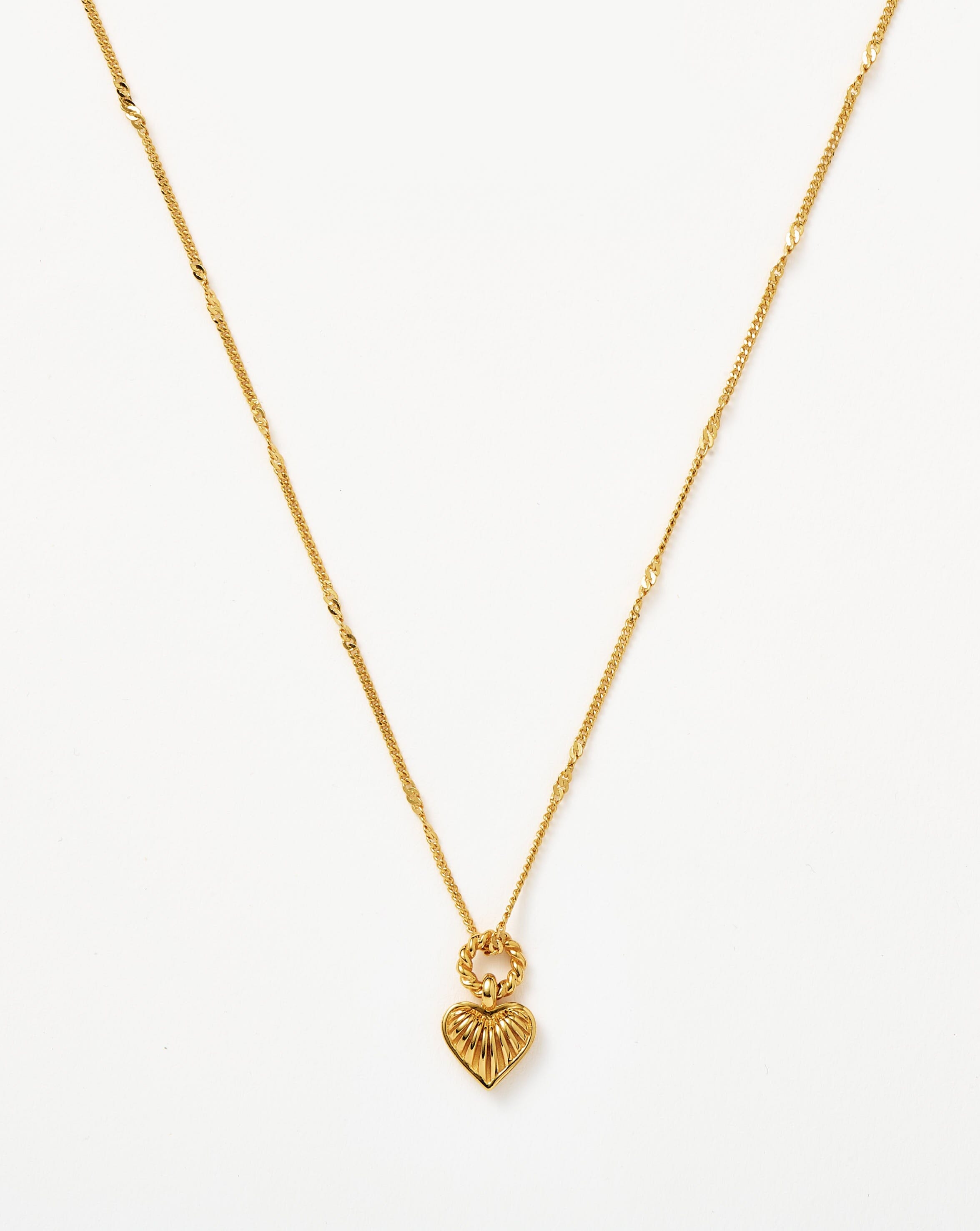 Mini Ridge Heart Charm Pendant Necklace for Women - Dainty Gold/Silver Layering Jewelry Gift for Valentine's Day, Anniversary & Everyday Wear