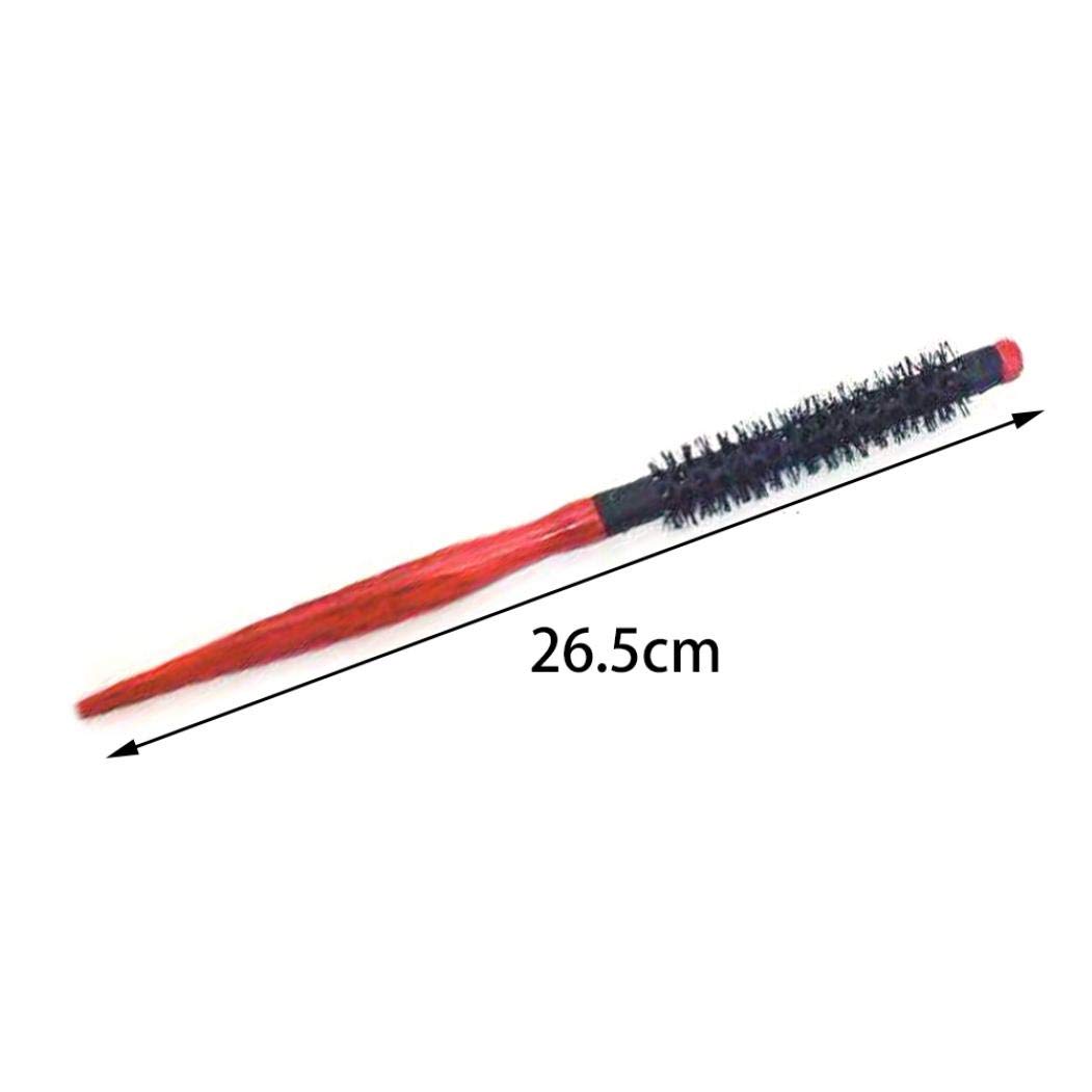 1PC Mini Soft Boar Bristle Hair Brush - Small Round Styling Brush with Non-Slip Handle for Blow Drying, Curling & All Hair Types - Perfect for Travel, Home & Salon Use