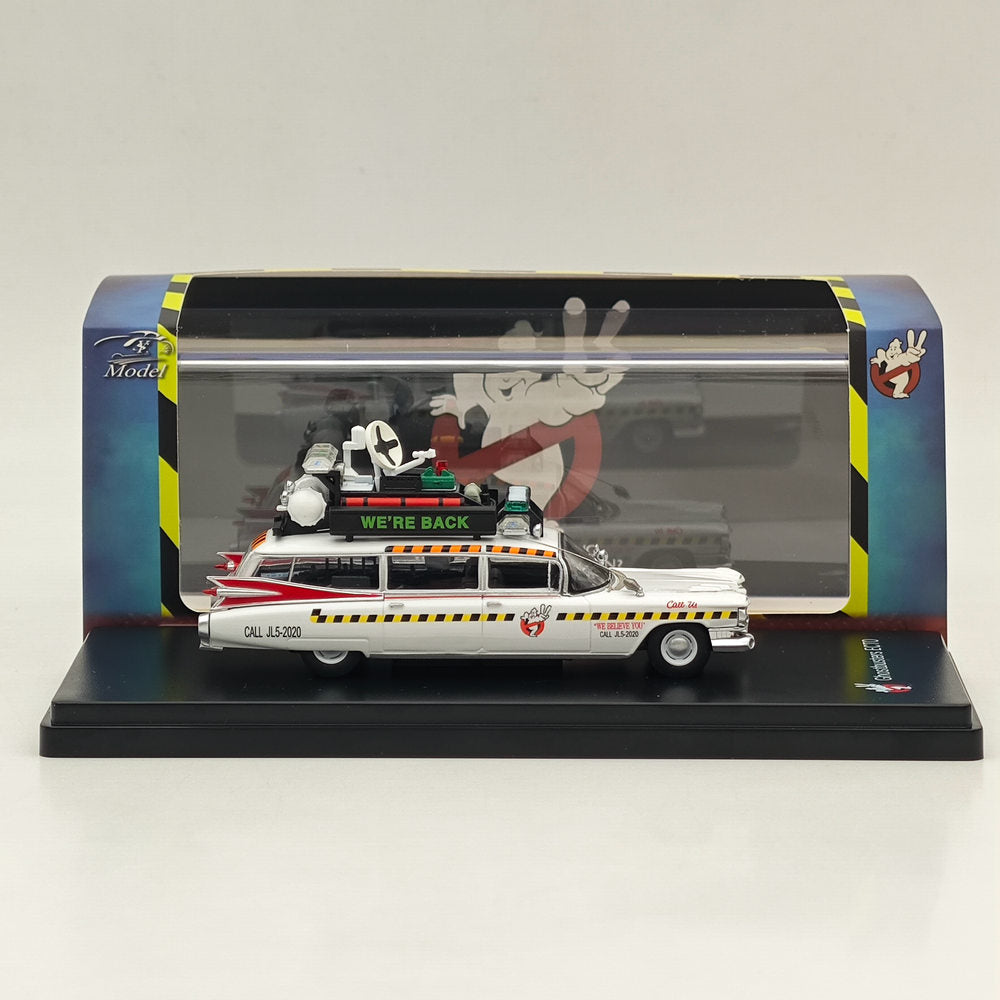 1/64 Scale YS Cadillac Ghostbusters ECTO-1A Diecast Model Car - Highly Detailed Collectible Miniature for Movie Fans & Car Enthusiasts - Perfect for Display, Gifts, and Ghostbusters Memorabilia Collections