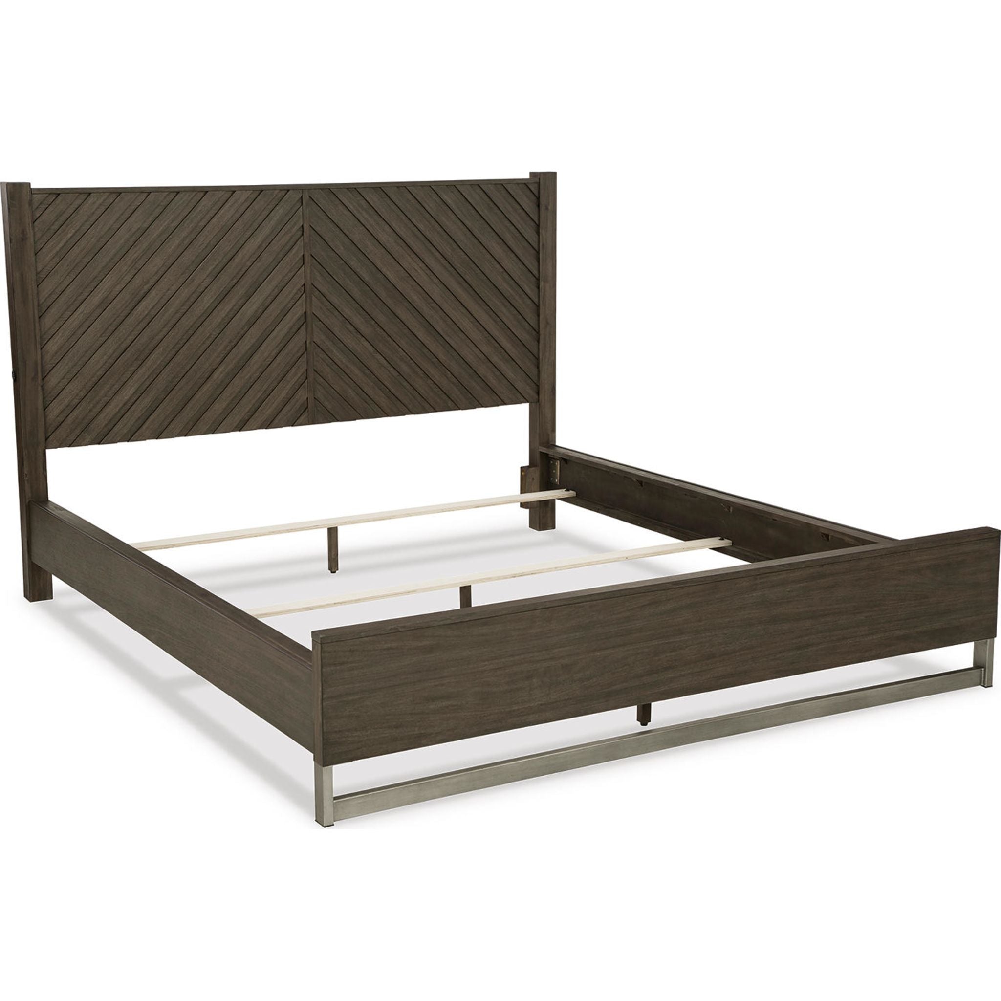 Arkenton King Panel Bed in Grayish Brown - Modern Bedroom Furniture for Master Suite & Guest Room