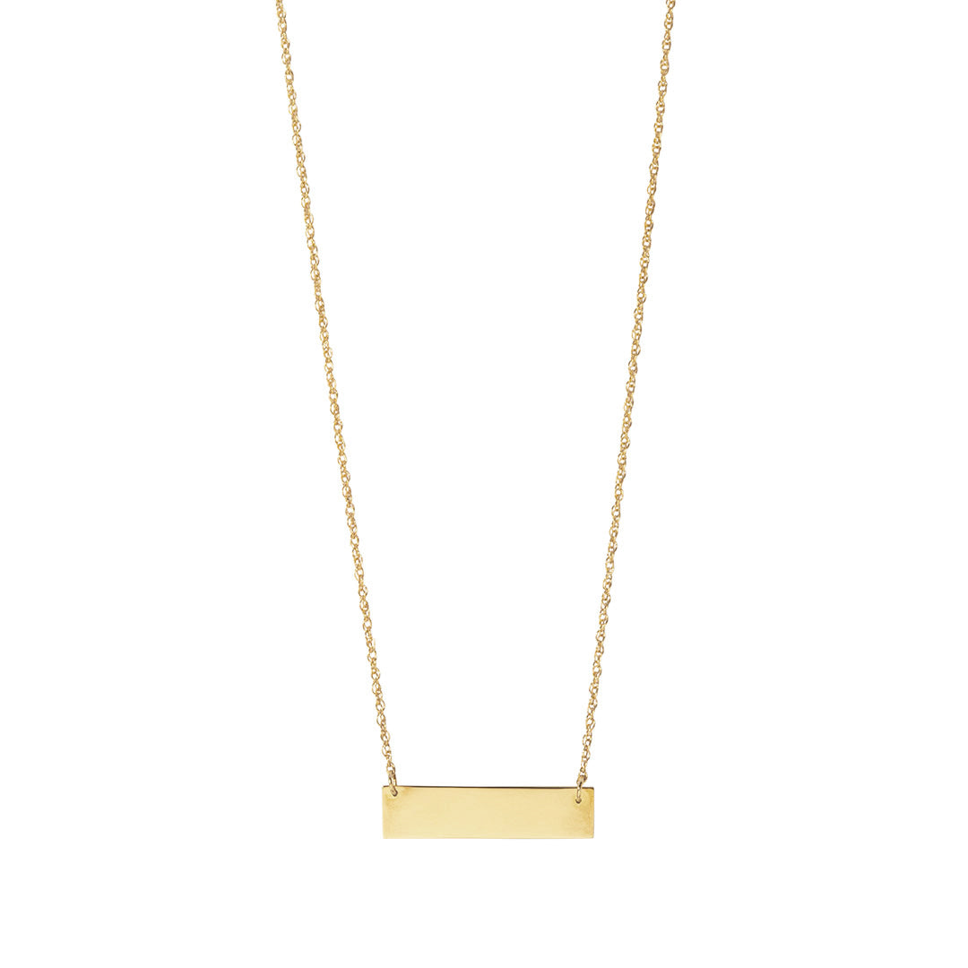 14K Yellow Gold Bar Pendant Necklace for Women - Minimalist Dainty Layering Chain Jewelry - Perfect for Everyday Wear, Gift Giving & Special Occasions