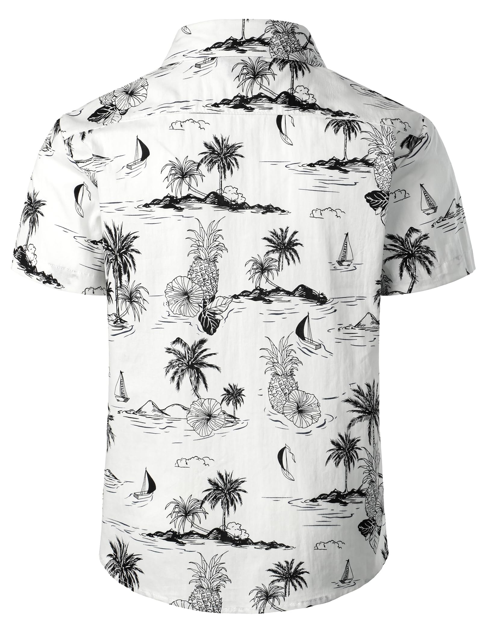 **JOGAL Boys Hawaiian Shirt - Floral Print Short Sleeve Button Down Shirt for Summer, Beach Vacation, Luau Party & Tropical Outfits**