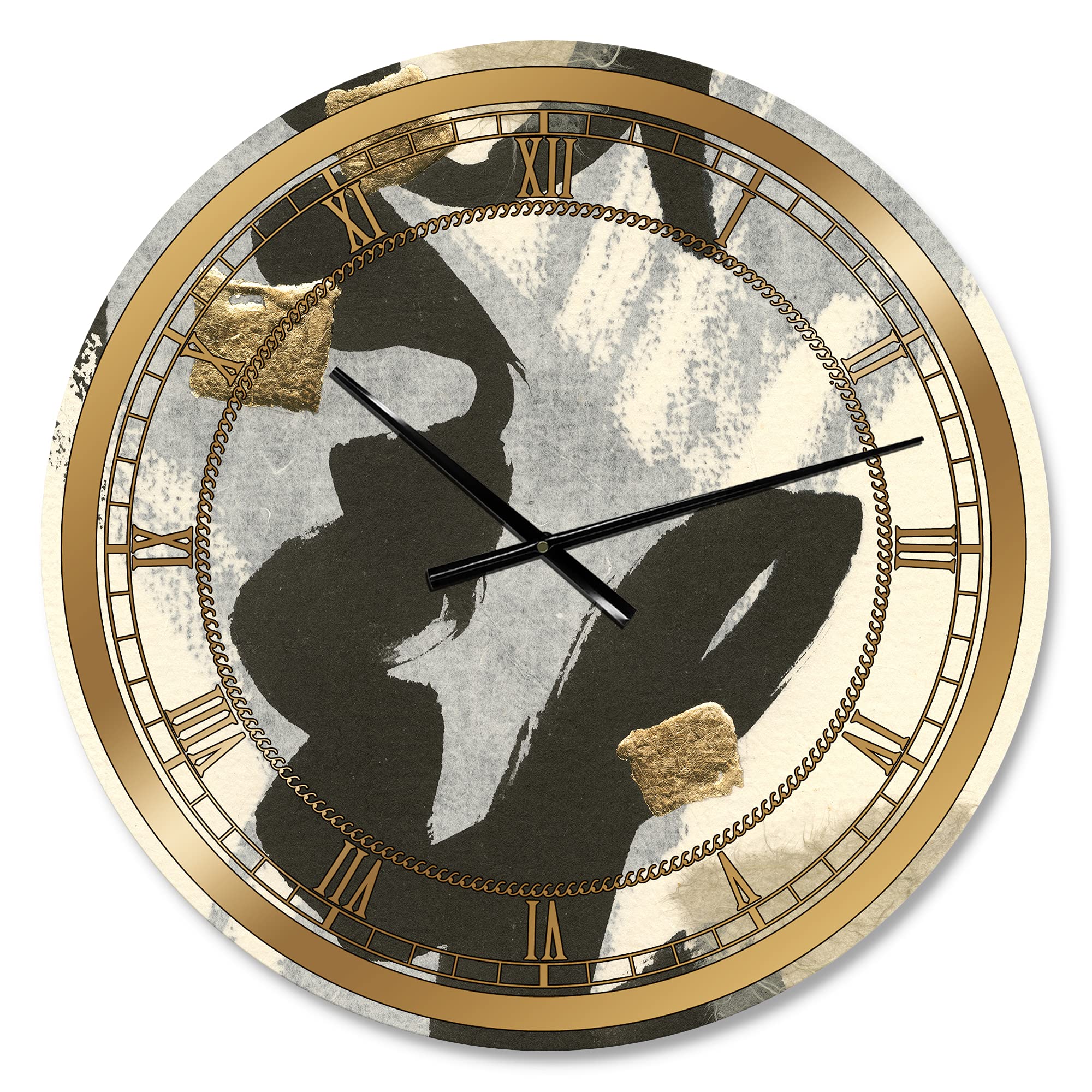 DesignQ Glam Wall Clock 'Glam Collage II' - Large Decorative Clock for Office, Living Room & Bedroom - Modern Home & Workspace Décor