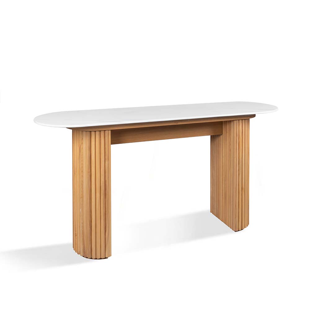 FLEUR 140cm Oak Console Table - Elegant Entryway Furniture for Hallway, Living Room & Foyer Decor