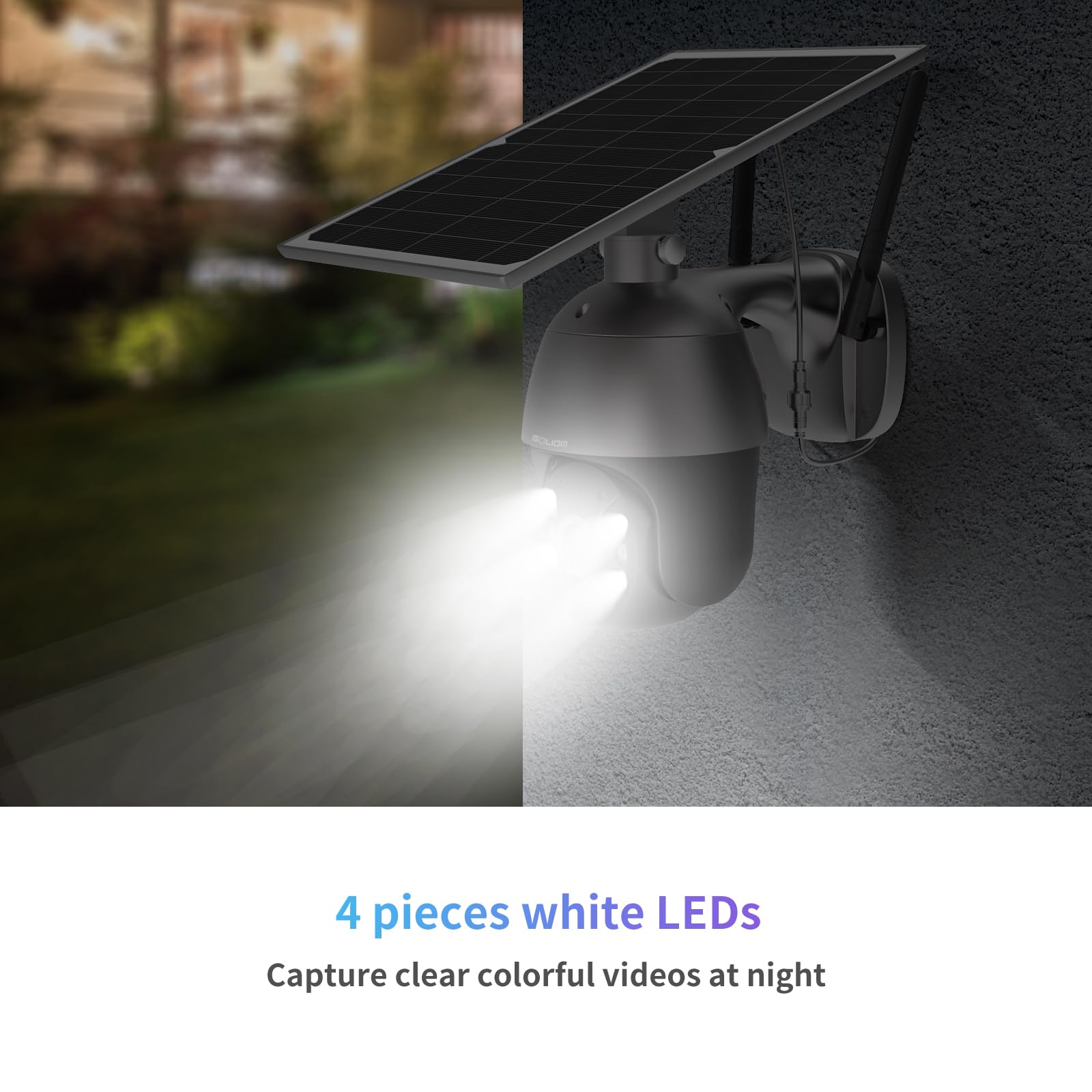 SOLIOM S600 3G/4G LTE Outdoor Solar Security Camera - Wireless 360° Pan Tilt, 1080p Night Vision, 2-Way Audio, PIR Motion Sensor, No WiFi Needed - Perfect for Home, Farm & Business Surveillance (Euro Version)