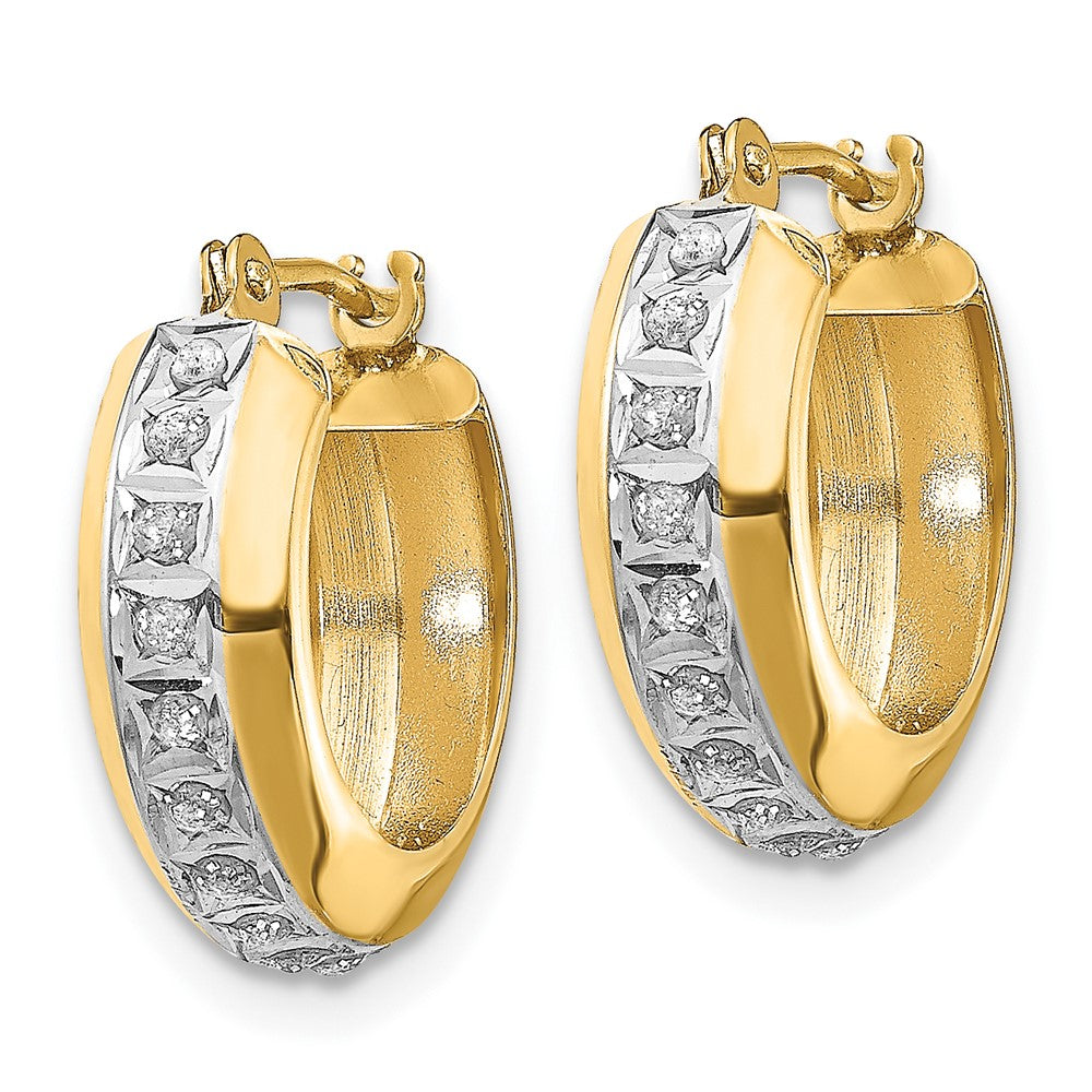 Gold Diamond Round Huggy Hinged Hoop Earrings DF133 - Elegant Jewelry for Women, Perfect for Parties, Weddings & Daily Wear