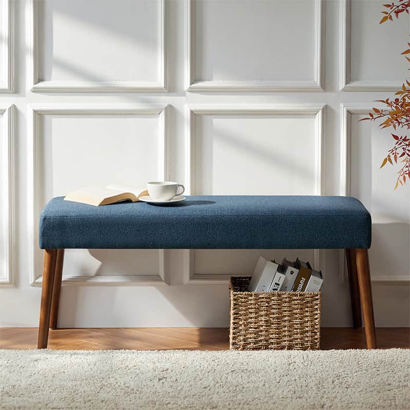 Aprea Heavy Duty Bench with Thick Cushion - Sturdy Outdoor/Indoor Seating for Patio, Garden, or Entryway - Durable Wooden Bench for Home Decor & Comfort