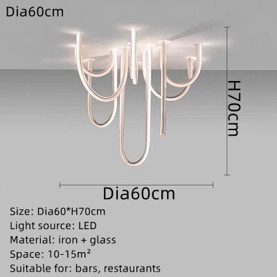 Soft Hose LED Ceiling Chandelier Light Fixture - Modern Crystal Pendant Lighting for Dining Room, Bedroom & Living Room - Elegant Home Decor & Ambient Lighting Solution