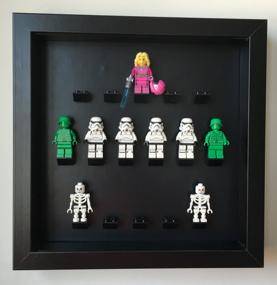 Premium Black Display Frame for Lego® Minifigures - Customizable Shadow Box for Collectors | Perfect for Home Decor, Office Display & Gift Giving