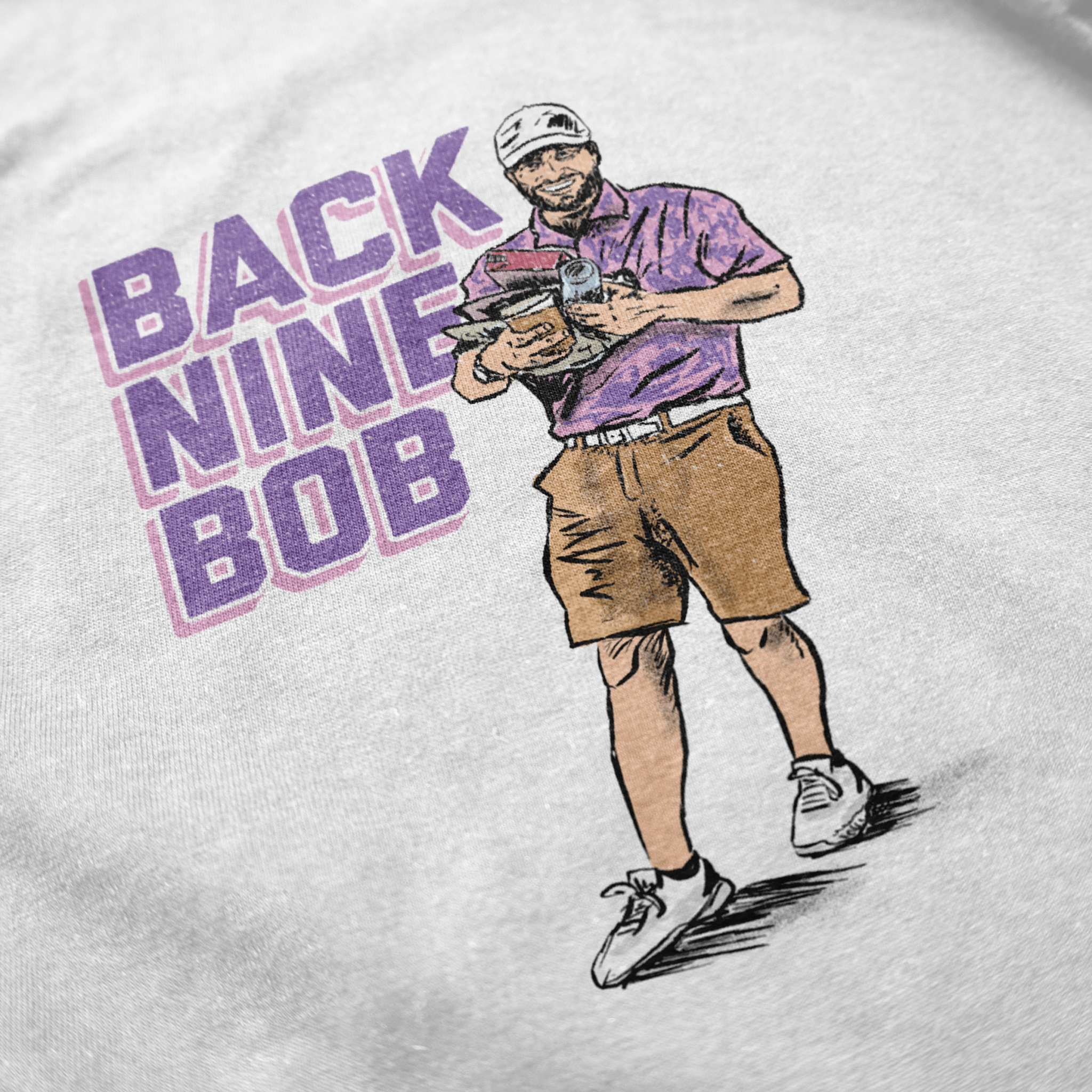 Back Nine Bob Pocket T-Shirt for Men - Comfortable Golf & Casual Wear - Perfect for Golf Outings, Weekend Errands & Relaxation