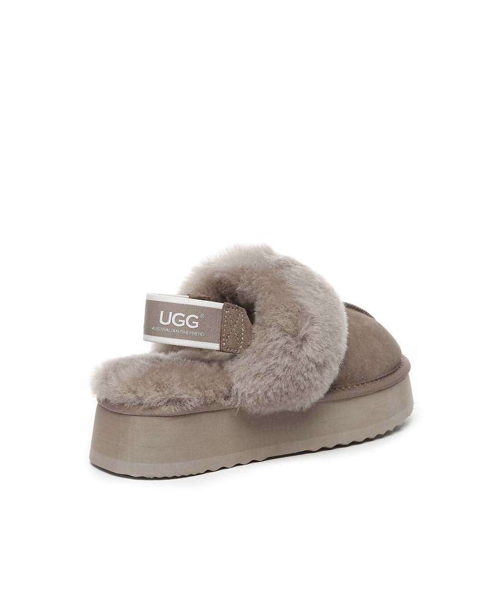 Women's UGG Platform Scuff Slippers - Cozy House Shoes for Indoor & Outdoor Wear - Perfect for Winter, Lounge & Home Comfort