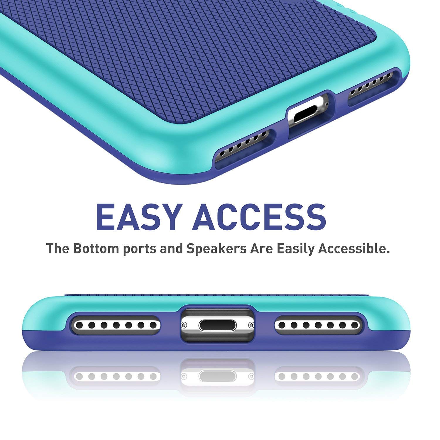 Shockproof Rugged Silicone Protective Case for iPhone 11 Pro Max (6.5-Inch) - Blue | Heavy Duty Phone Cover with Anti-Slip Grip | Perfect for Outdoor Activities, Work & Travel