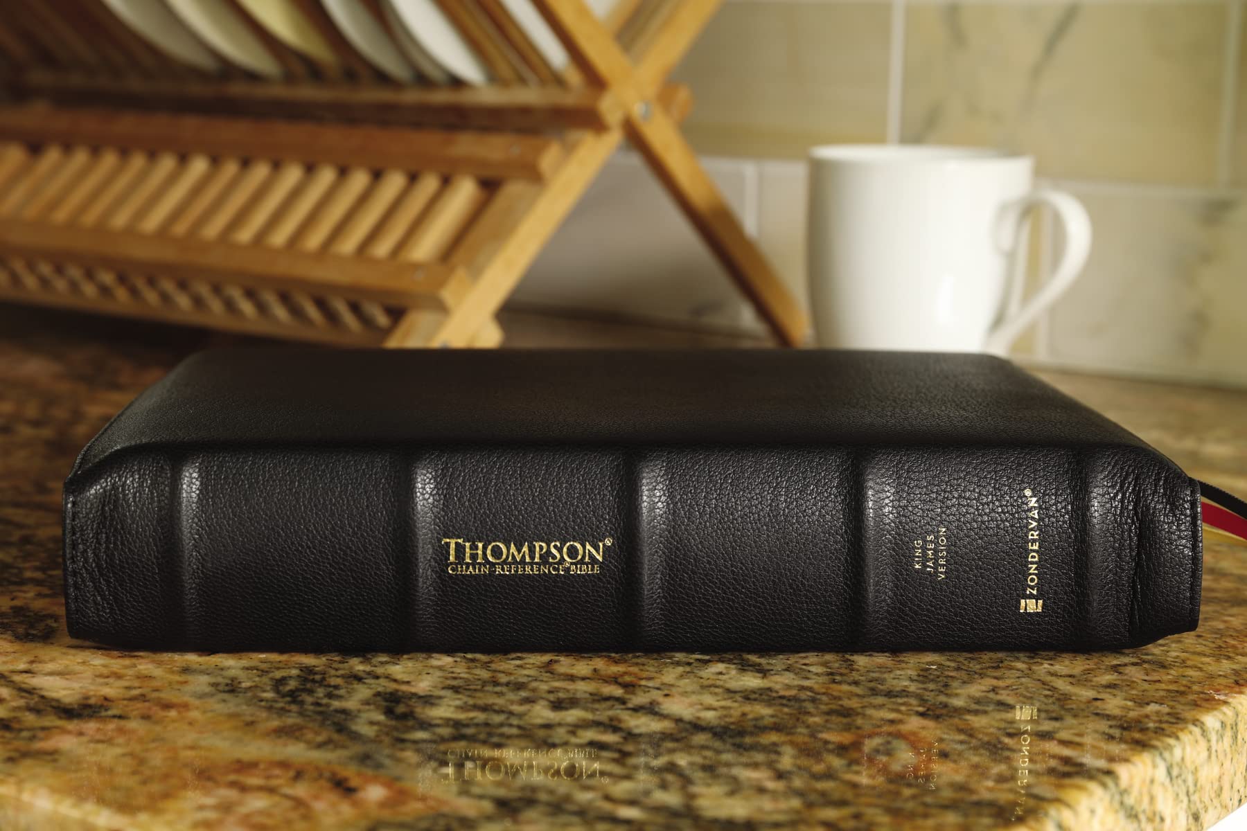 KJV Thompson Chain-Reference Bible - Premium Goatskin Leather, Black (Premier Collection) with Art Gilded Edges & Comfort Print - Perfect for Personal Study, Church Use & Gift Giving