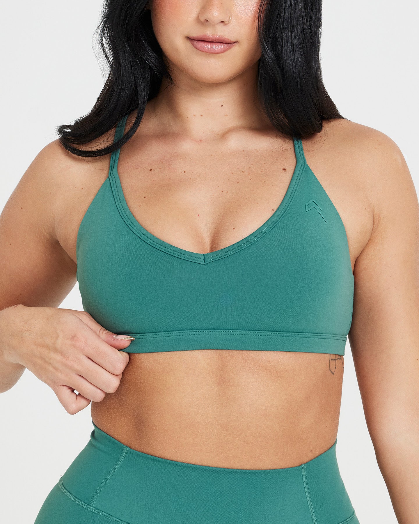 Timeless Strappy Bralette - Comfortable Wireless Lace Bralette in Mineral Green | Perfect for Yoga, Lounge & Everyday Wear