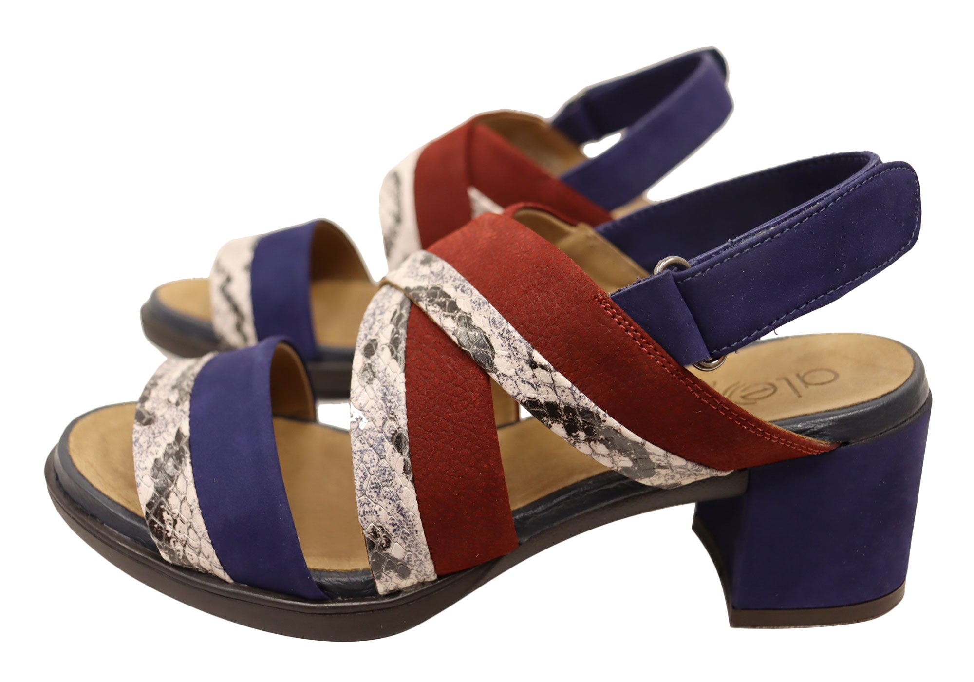 Opananken Nancie Women's Comfortable Leather Mid Heel Sandals - Stylish & Supportive for Work, Date Night & Summer Outings