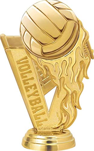 Custom Volleyball Fireball Trophies - Personalized Black Lightning Volleyball Awards with Free Engraving | Perfect for Team Championships, Tournaments & Player Recognition Ceremonies