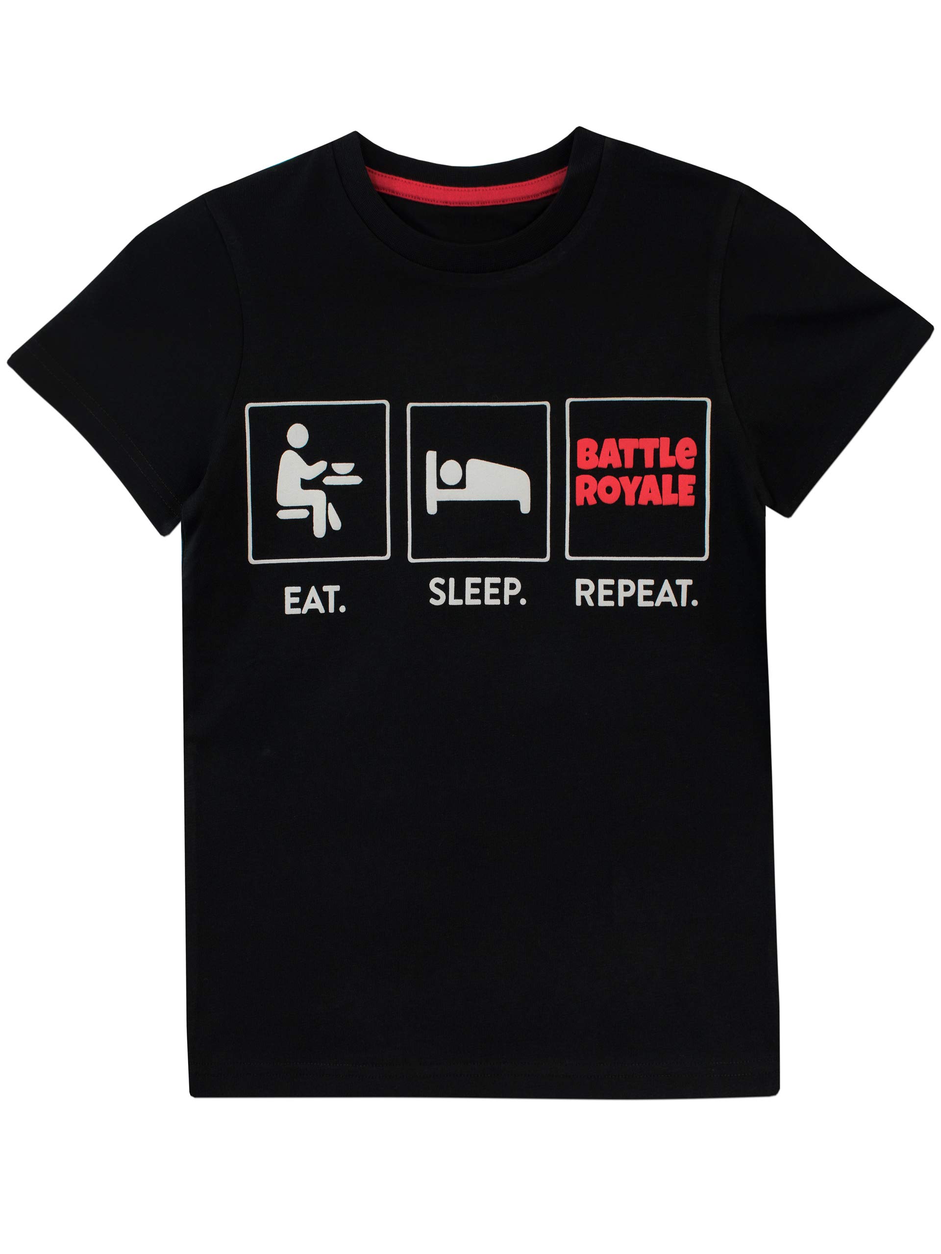 Battle Royale Boys' Gaming T-Shirt - Size 16 Black - Comfortable Cotton Tee for Gaming, Esports & Casual Wear