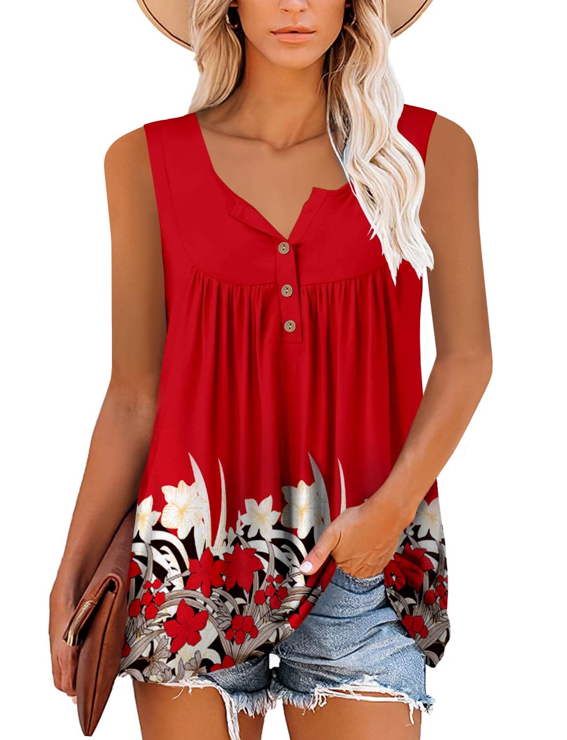 MODARANI Women's Fit and Flare Casual Tunic Tops - Flowy Summer Shirts for Ladies, Comfortable & Cute Blouse for Everyday Wear, Office, or Weekend Outings