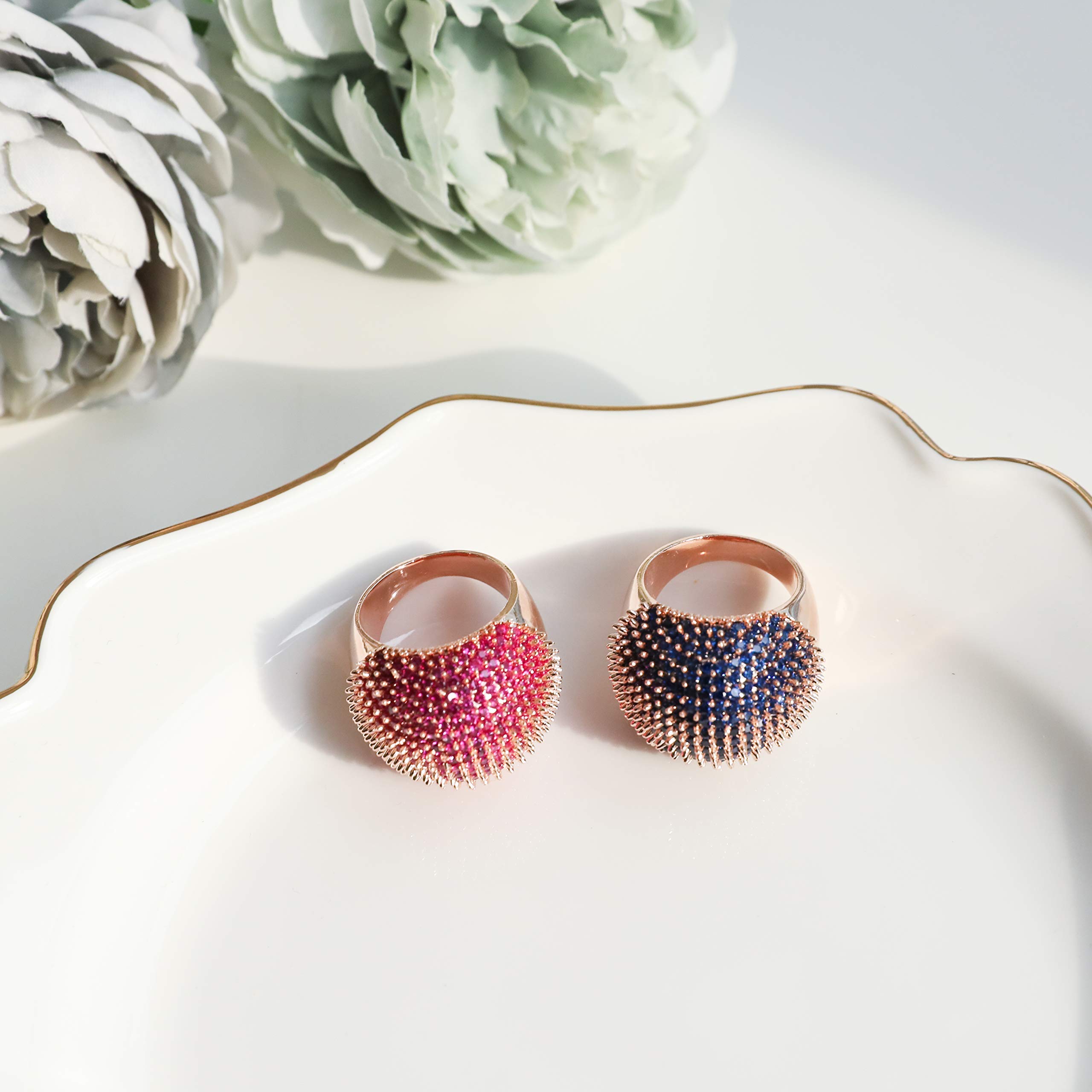 Elegant Cubic Zirconia Rose Gold Plated Rings for Women - Hypoallergenic Nickel-Free Fashion Jewelry - Perfect for Weddings, Parties & Everyday Wear