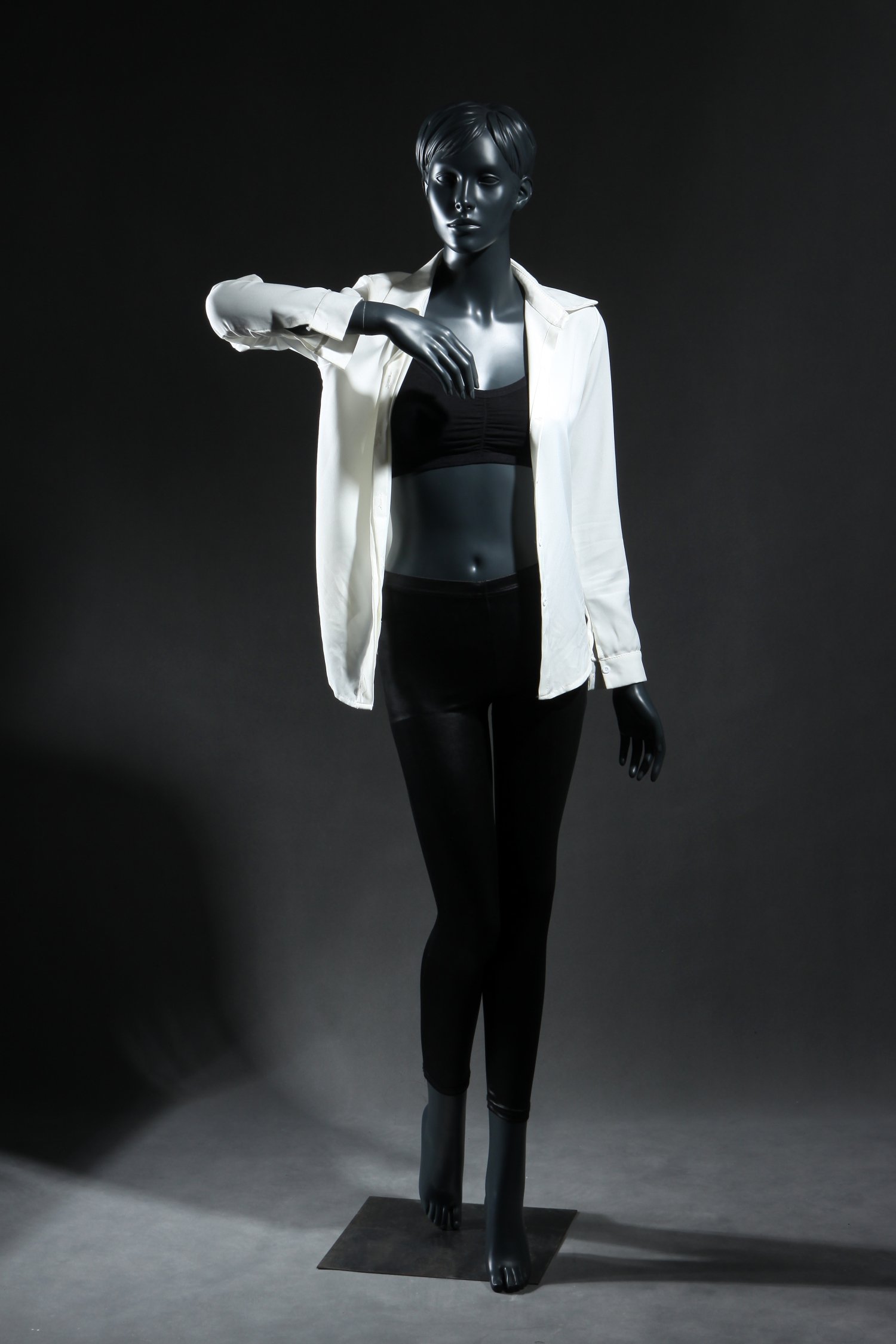 Abstract Style Grey Fiberglass Female Full Body Mannequin for Clothing Store Display, Window Dressing, and Fashion Boutique Visual Merchandising