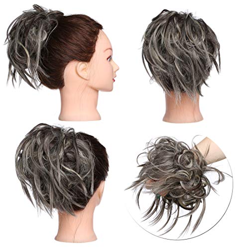 Messy Bun Scrunchie for Women - Stretchable Hair Tie for Tousled Updo & Ponytail - Perfect for Workouts, Yoga, and Everyday Styling
