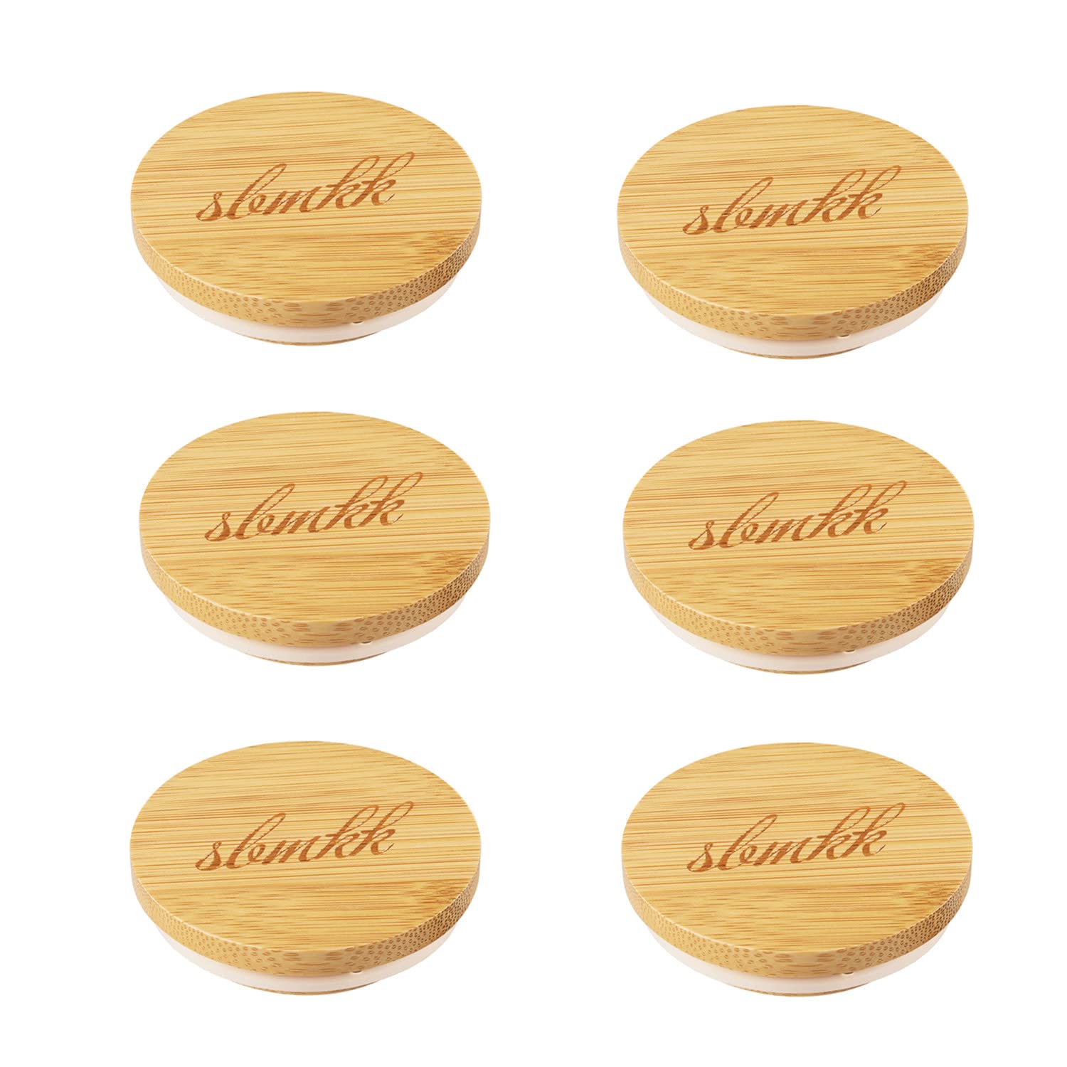 Oui Yogurt Jar Lids - 6-Piece Bamboo Wooden Lids Set for Oui Yogurt Jars, Cookie & Glass Storage - Perfect for DIY Crafts, Kitchen Organization & Eco-Friendly Food Storage