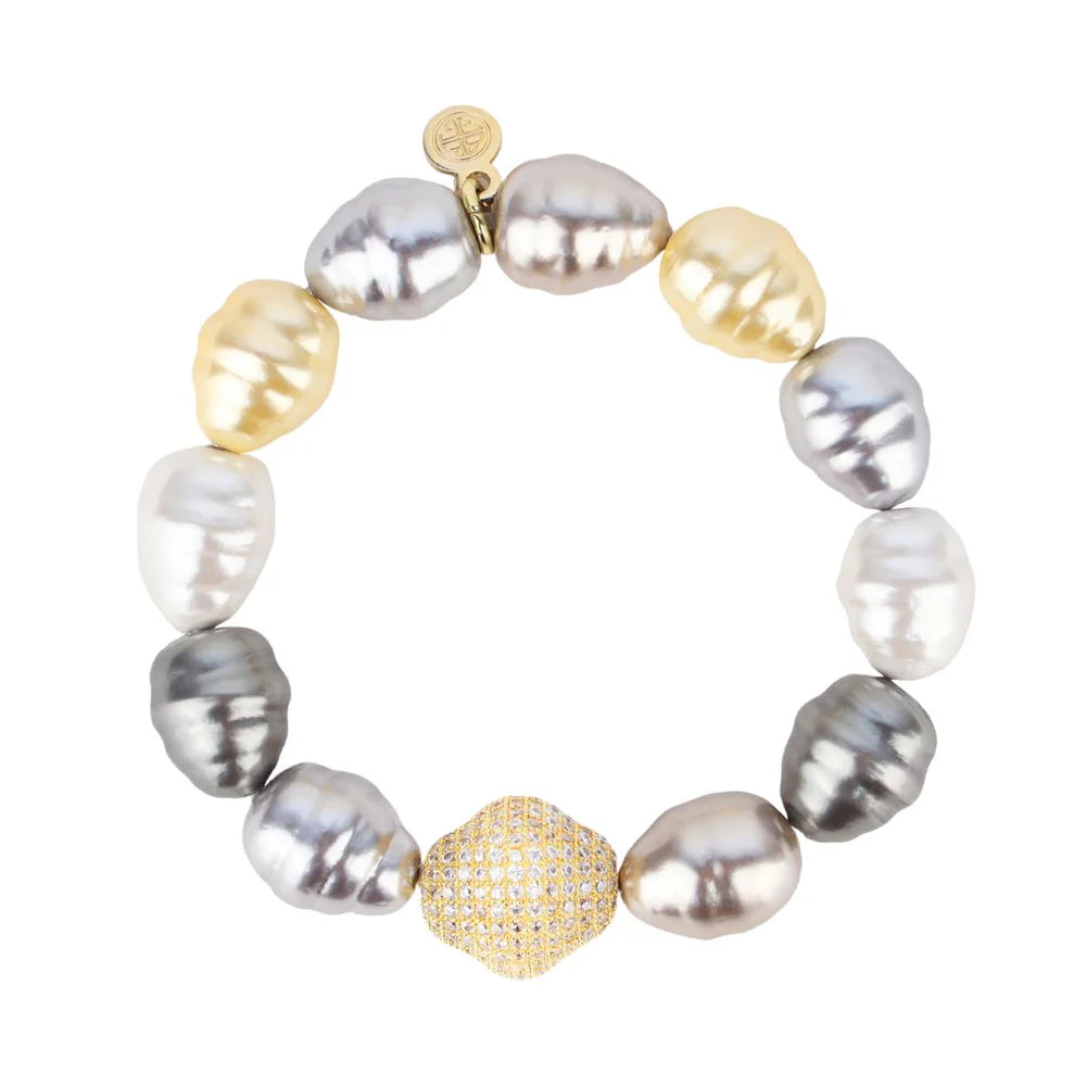 BuDhaGirl Isabel Pearl Bracelet - Multicolor Adjustable Beaded Bracelet for Women | Perfect for Yoga, Meditation & Everyday Wear