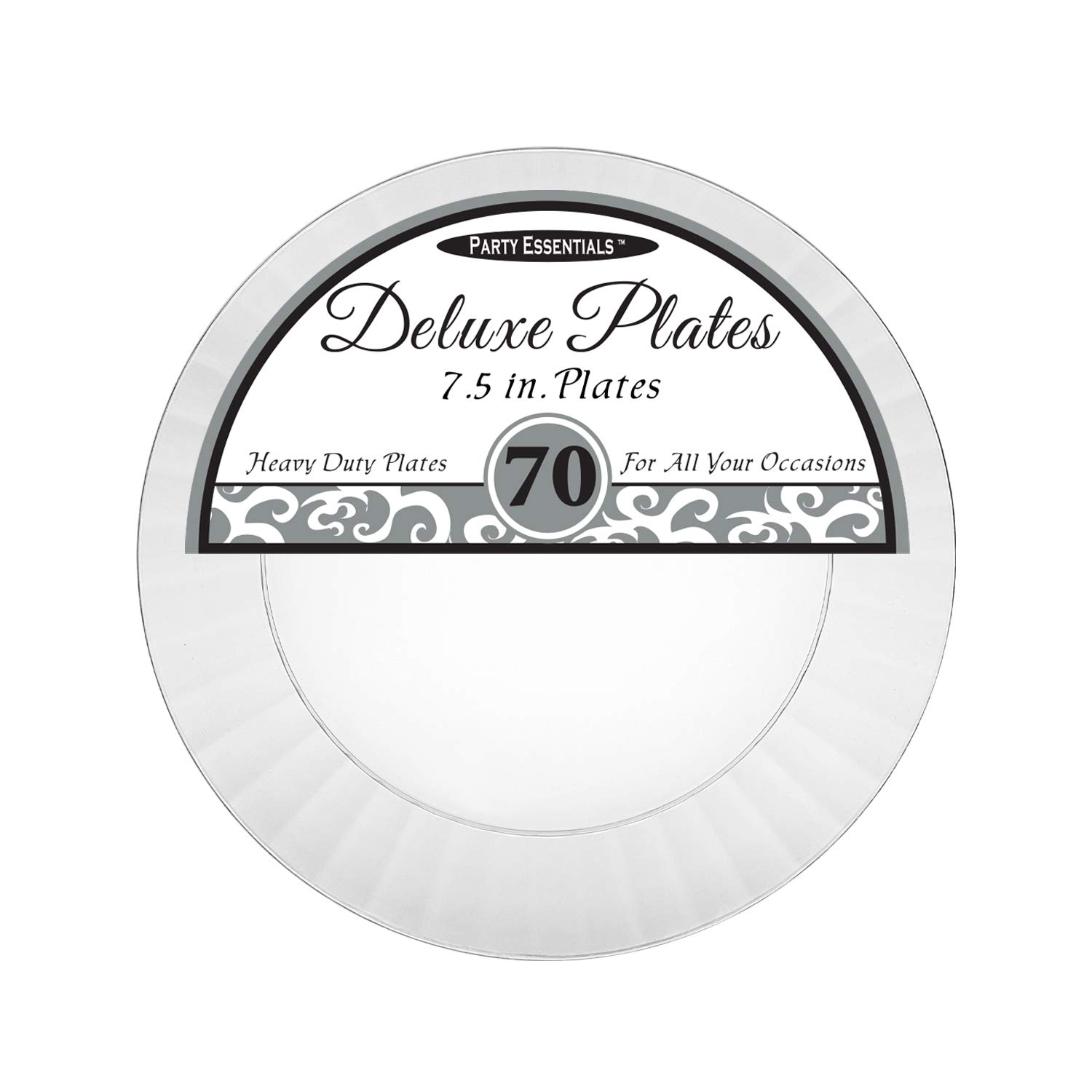Premium 70-Pack Clear Hard Plastic Party Plates 7.5 Inch - Durable Round Disposable Plates for Birthday, Wedding, BBQ & Salad Serving - BPA-Free Dishwasher Safe Dinnerware for Events & Catering