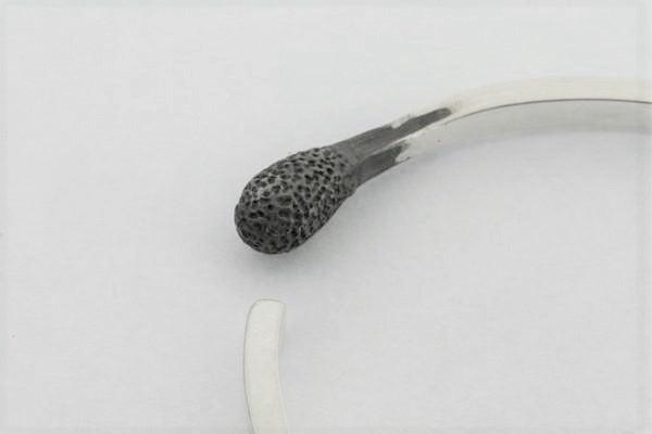 Burnt Match Bangle Bracelet - Brass & Silver Plated Cuff for Women - Boho Chic Jewelry for Casual & Party Wear