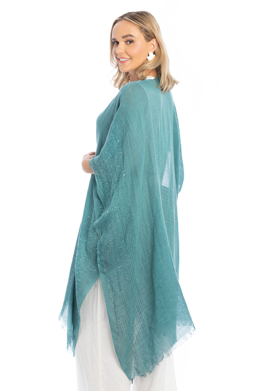 Elegant Shimmering Sequin Ruana Wrap - Women's Fashion Shawl for Parties & Evening Events