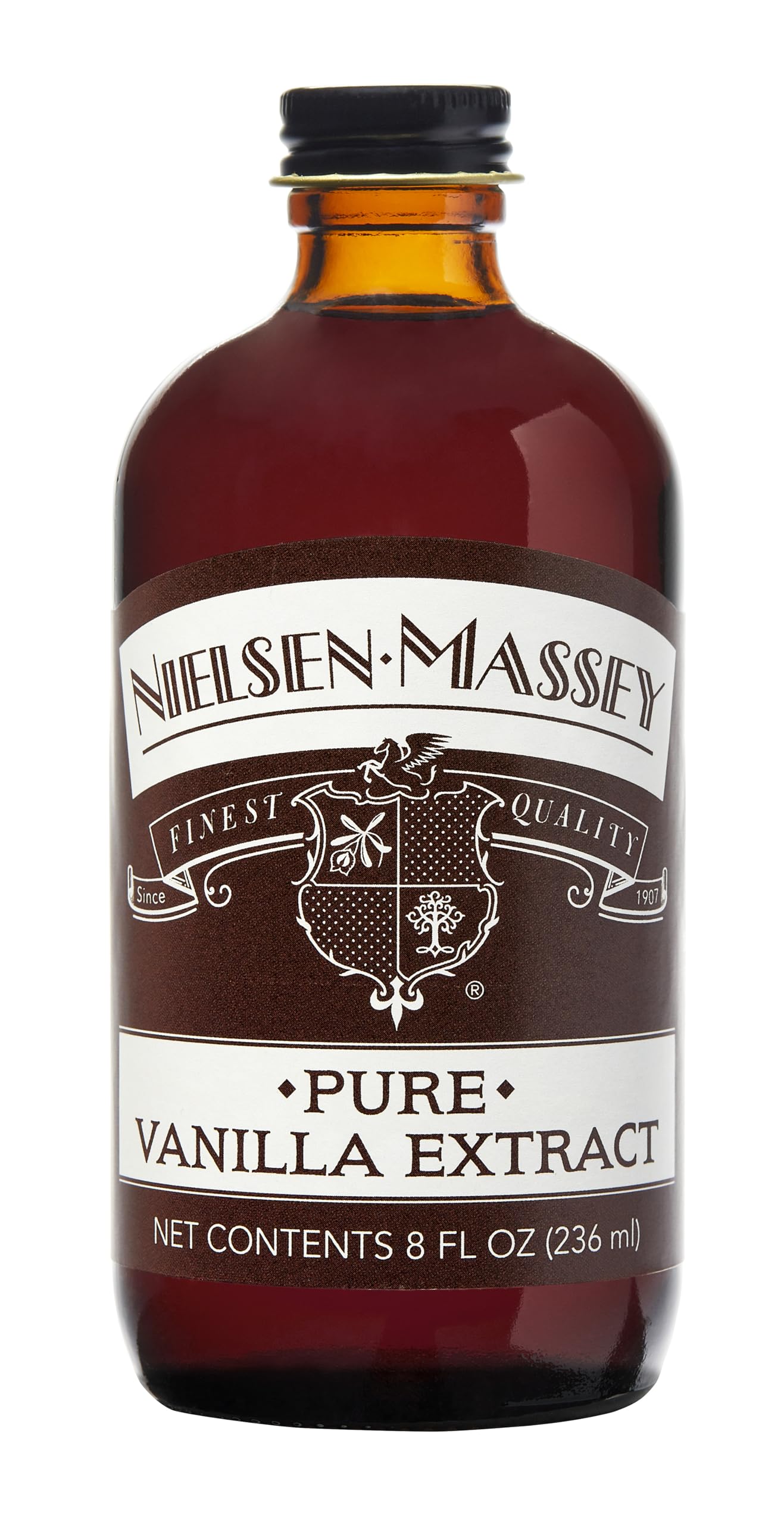 Nielsen-Massey Pure Vanilla Extract - 8oz Bottle for Baking, Cooking & Desserts | Premium Flavor Enhancer for Cakes, Cookies & Ice Cream