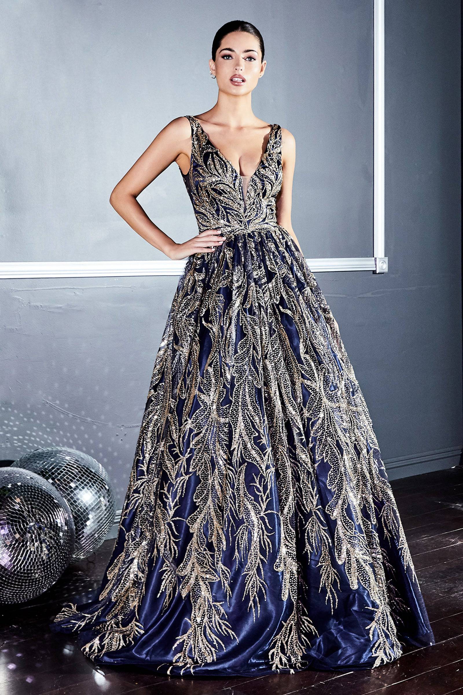 Elegant Cinderella Divine J812 Opulent Ball Gown with Embroidered Detailing - Perfect for Prom, Wedding, Quinceañera & Fairy Tale Themed Events