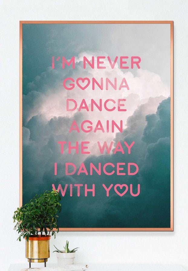 Dance Again Lyrics Print - Song Lyrics Wall Art, Home Decor for Music Lovers - Perfect for Bedroom, Living Room & Gift Ideas