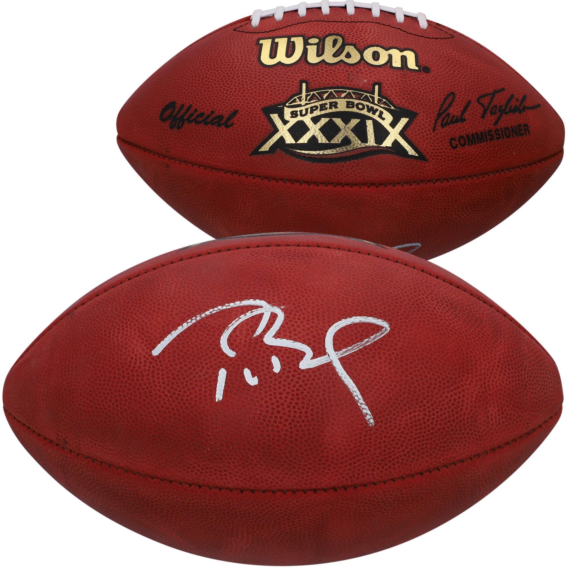 Tom Brady Autographed New England Patriots Super Bowl XXXIX Football - Signed NFL Collectible for Sports Fans & Memorabilia Collectors - Perfect for Man Cave, Game Room, or Gift for Patriots Fans
