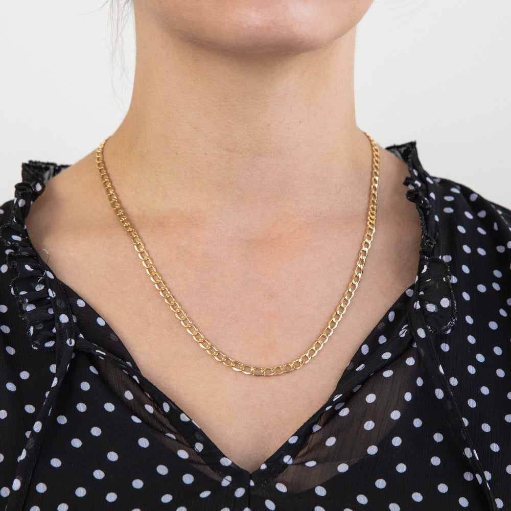 9ct Silver Filled Curb Chain Necklace 50cm 100 Gauge - Durable & Stylish Jewelry for Women & Men - Perfect for Layering, Gifts & Everyday Wear